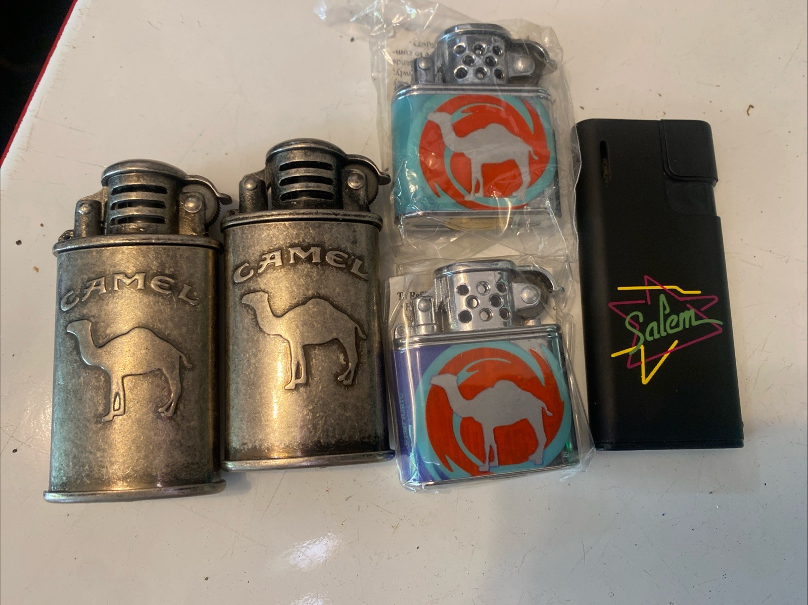 Camel Zippo Lighter Lot Of 4 + Salem Butane Lighter