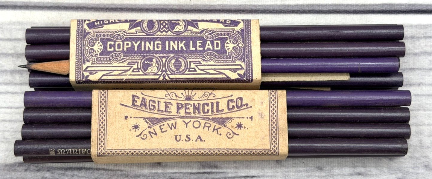 LOT OF 23 ANTIQUE EAGLE PENCIL CO NO 853 MANIFOLD COPYING INK PENCILS