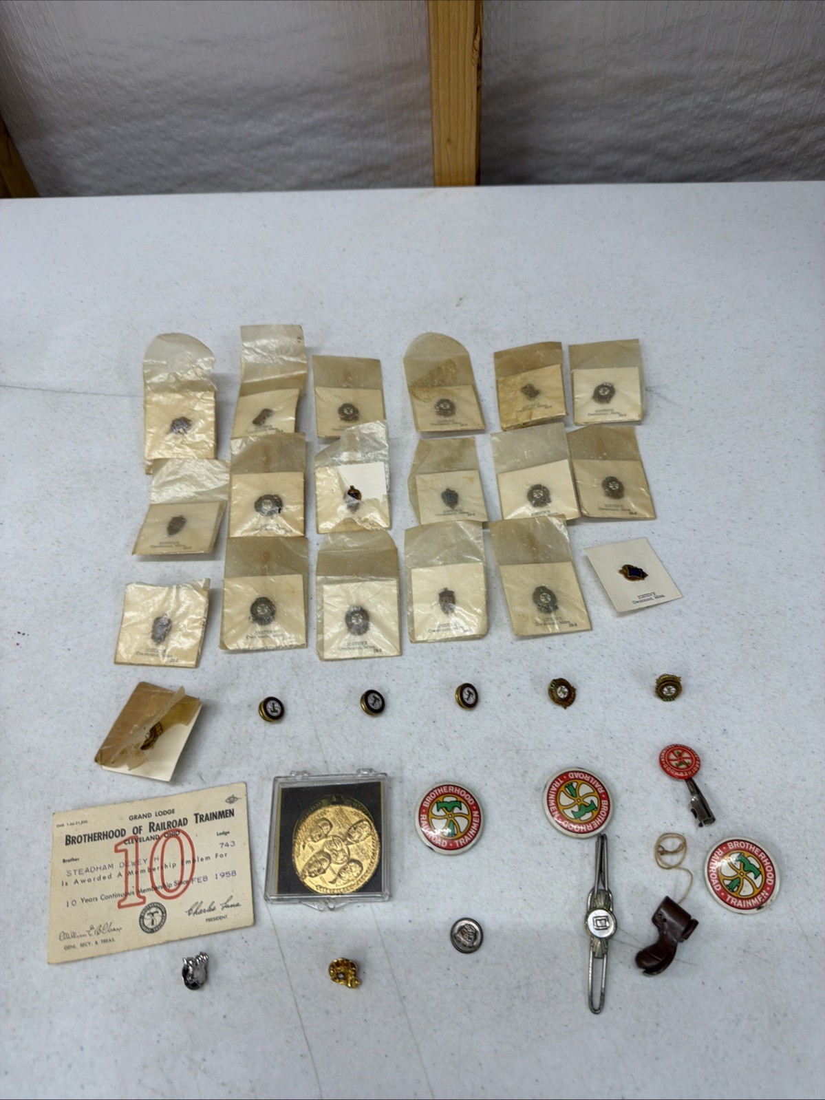 Vintage Brotherhood Of Railroad Pieces (35 Total) Random Years, Styles, SEE PICS