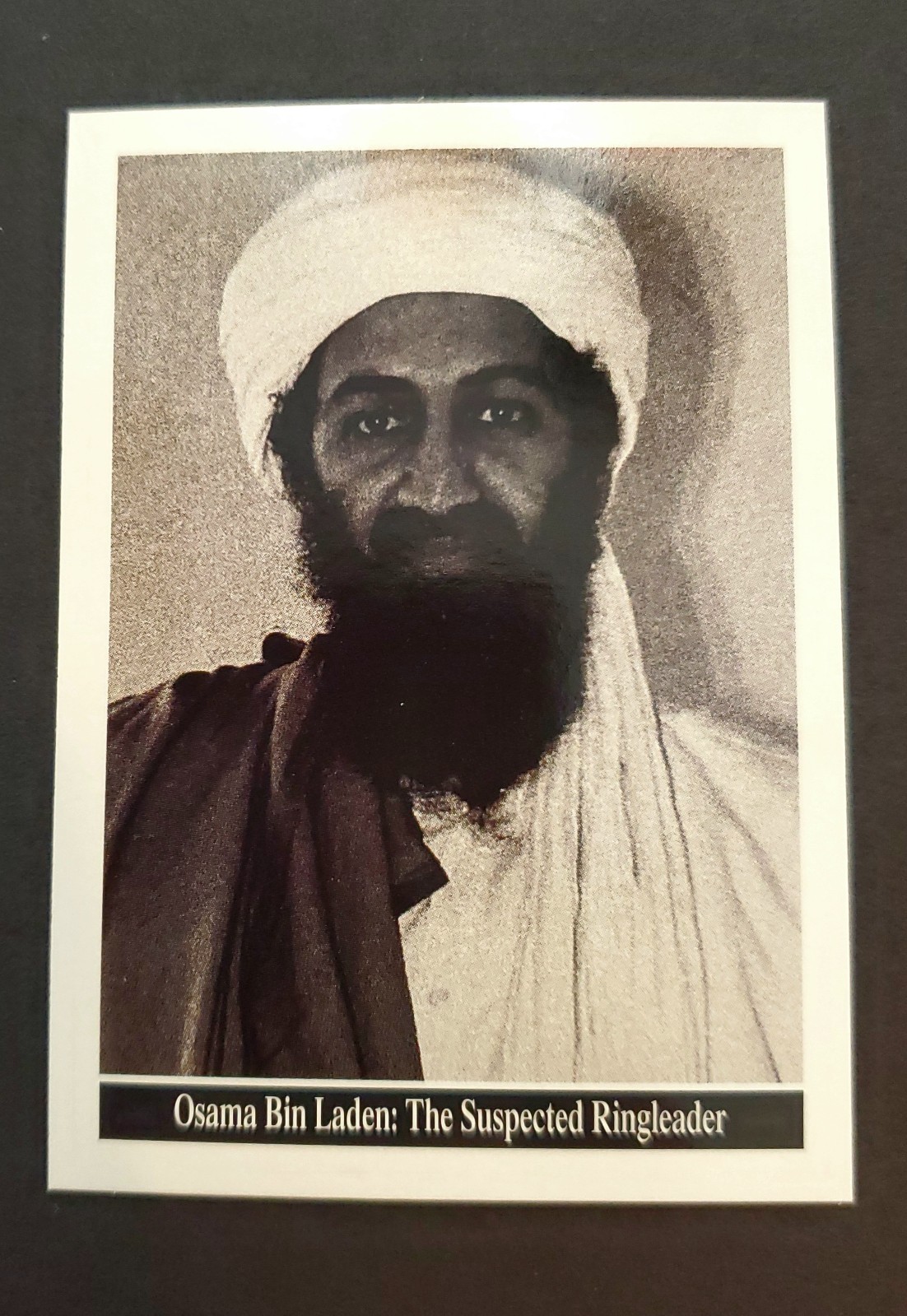 2001 Topps Enduring Freedom #19 Osama Bin Laden RC Fresh to Secure Holder