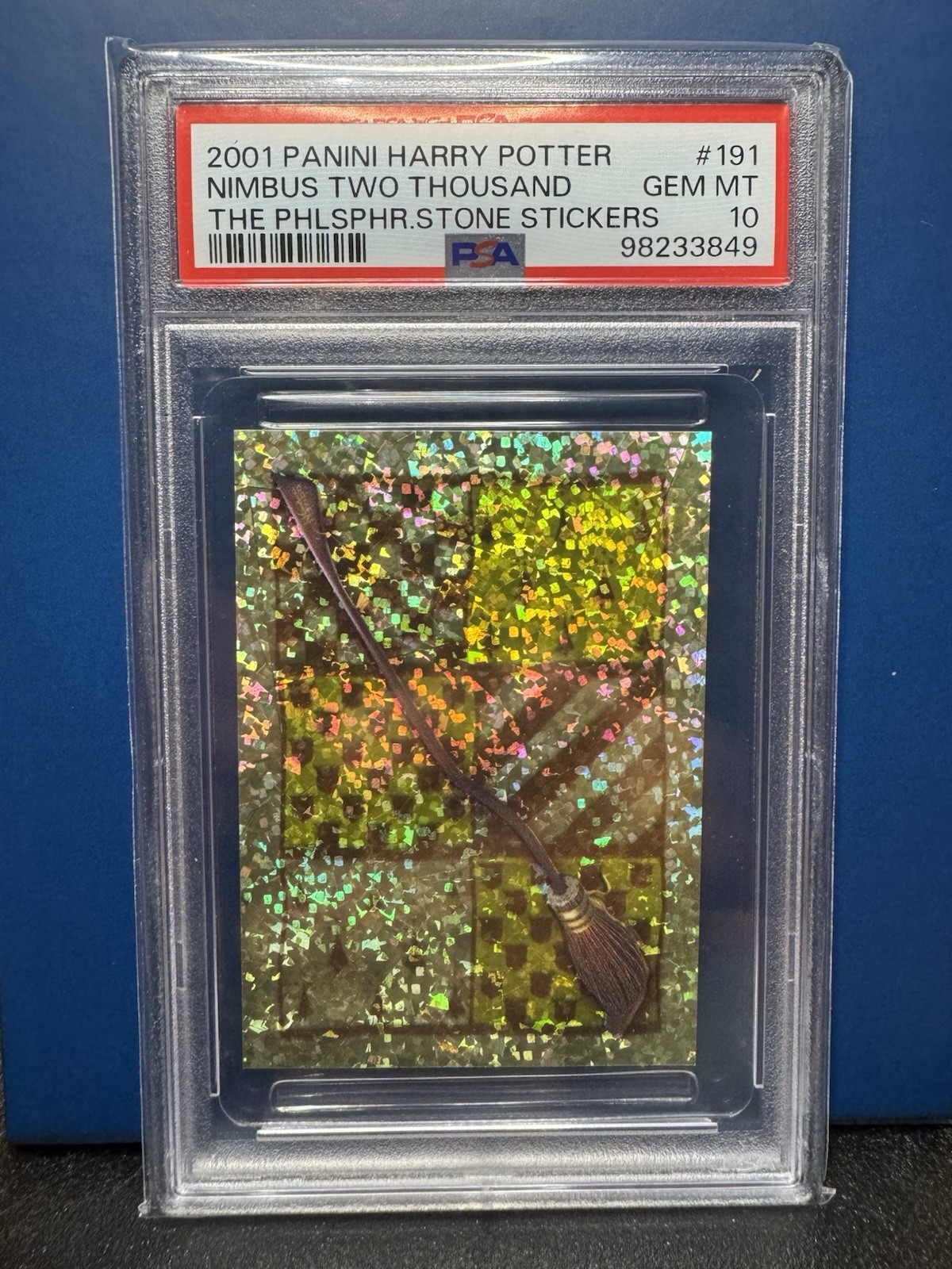 2001 Panini Stickers Harry Potter Philosophers Stone 191 Nimbus 2000 PSA 10
