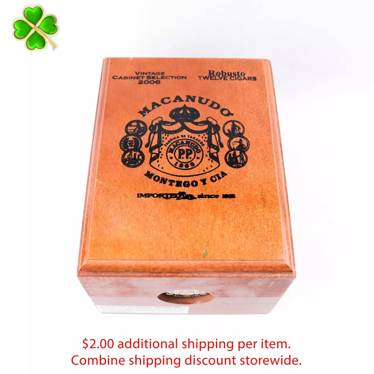 Macanudo Robusto Vintage Cabinet 2006 Empty Wood Cigar Box 7.25