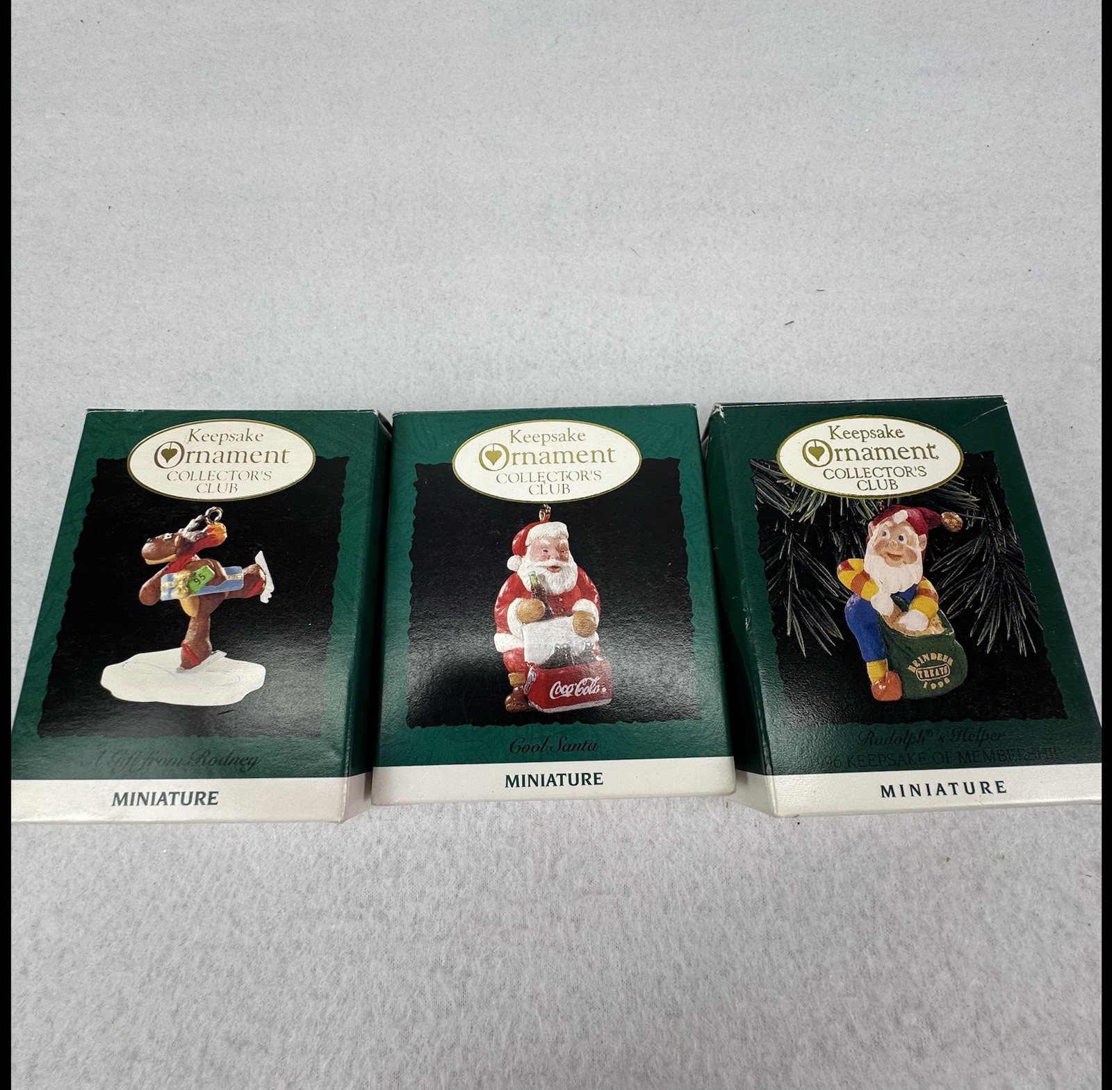 Vintage 1990s Hallmark Keepsake Ornament Miniature Collectors Club Lot of 3