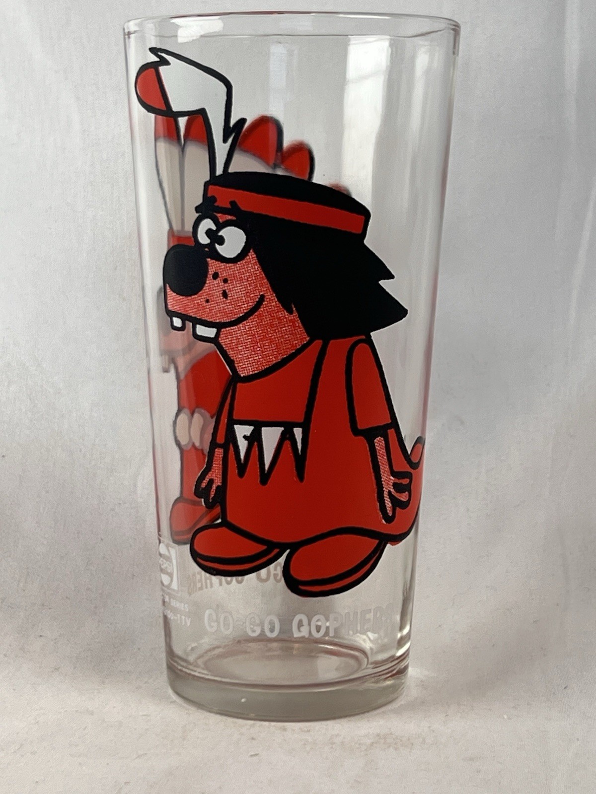 Vintage 1970s Pepsi Collector Series Go Go Gophers Cartoon Drinking Glass