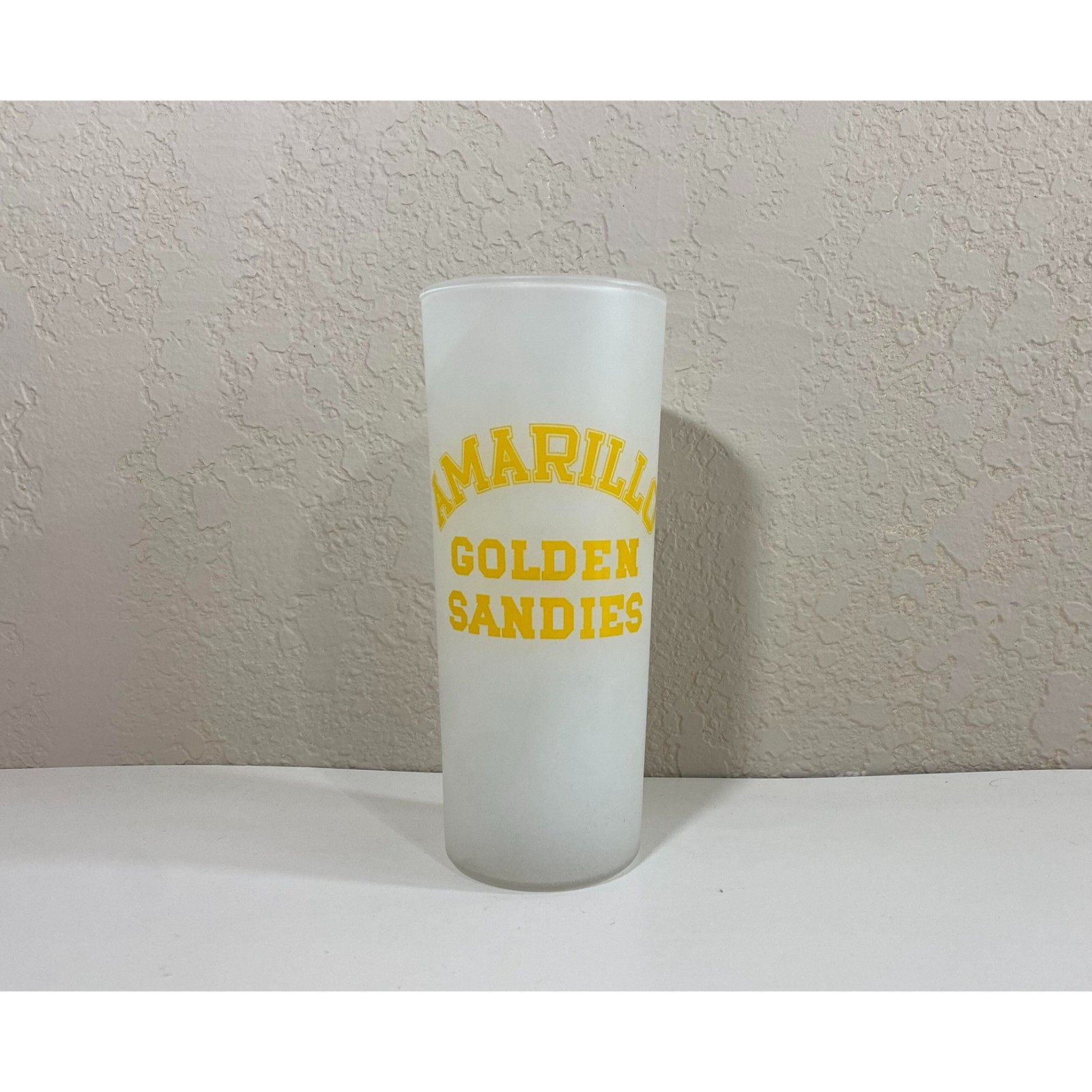 Vintage Amarillo Golden Sandies Texas High School Frosted Glass Tumbler