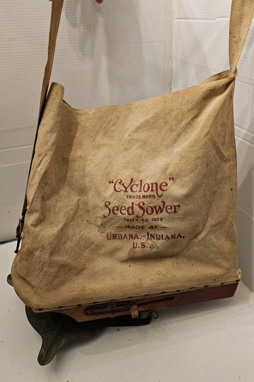 Vintage Cyclone Seed Sower Co Urbana Indiana Hand Crank Works Antique USA