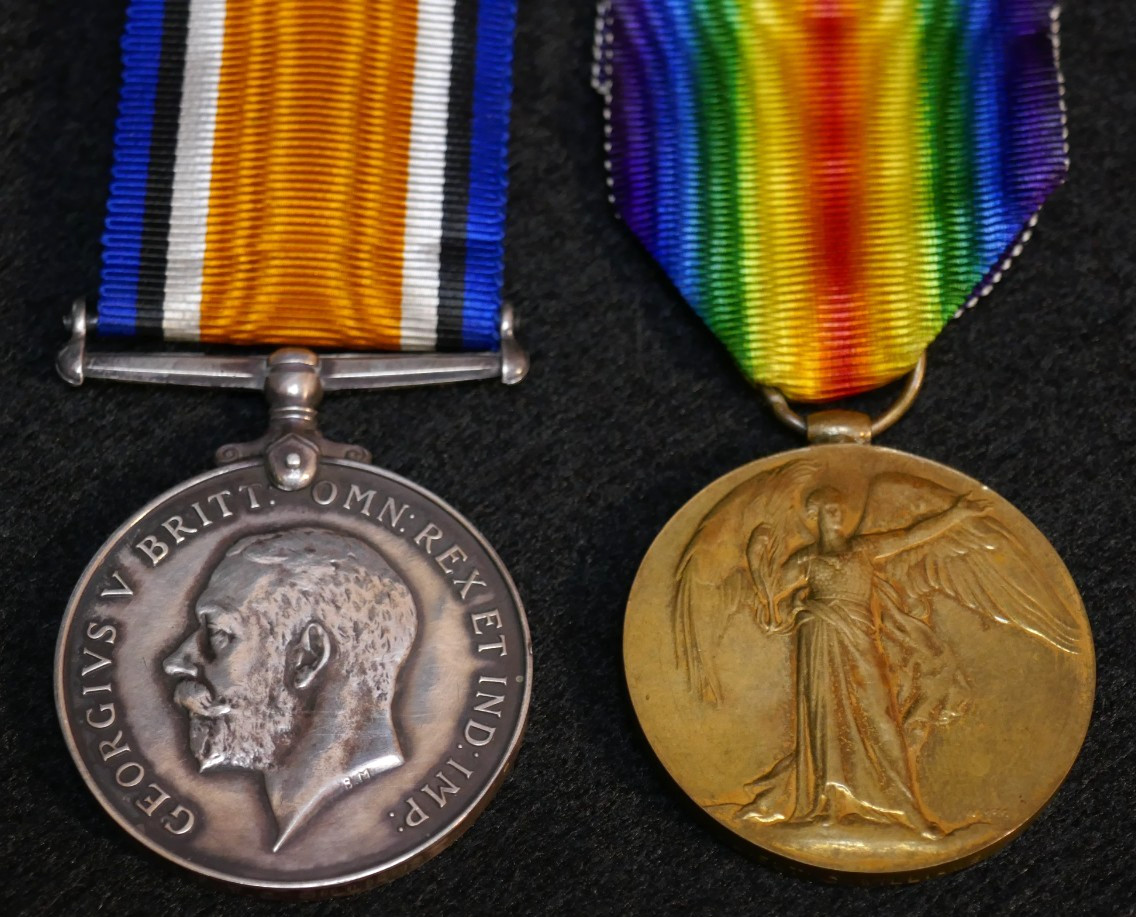 WWI British Army War Medal 1914 - 1918 Sterling Silver & Victory, Lt. C WILLIAMS