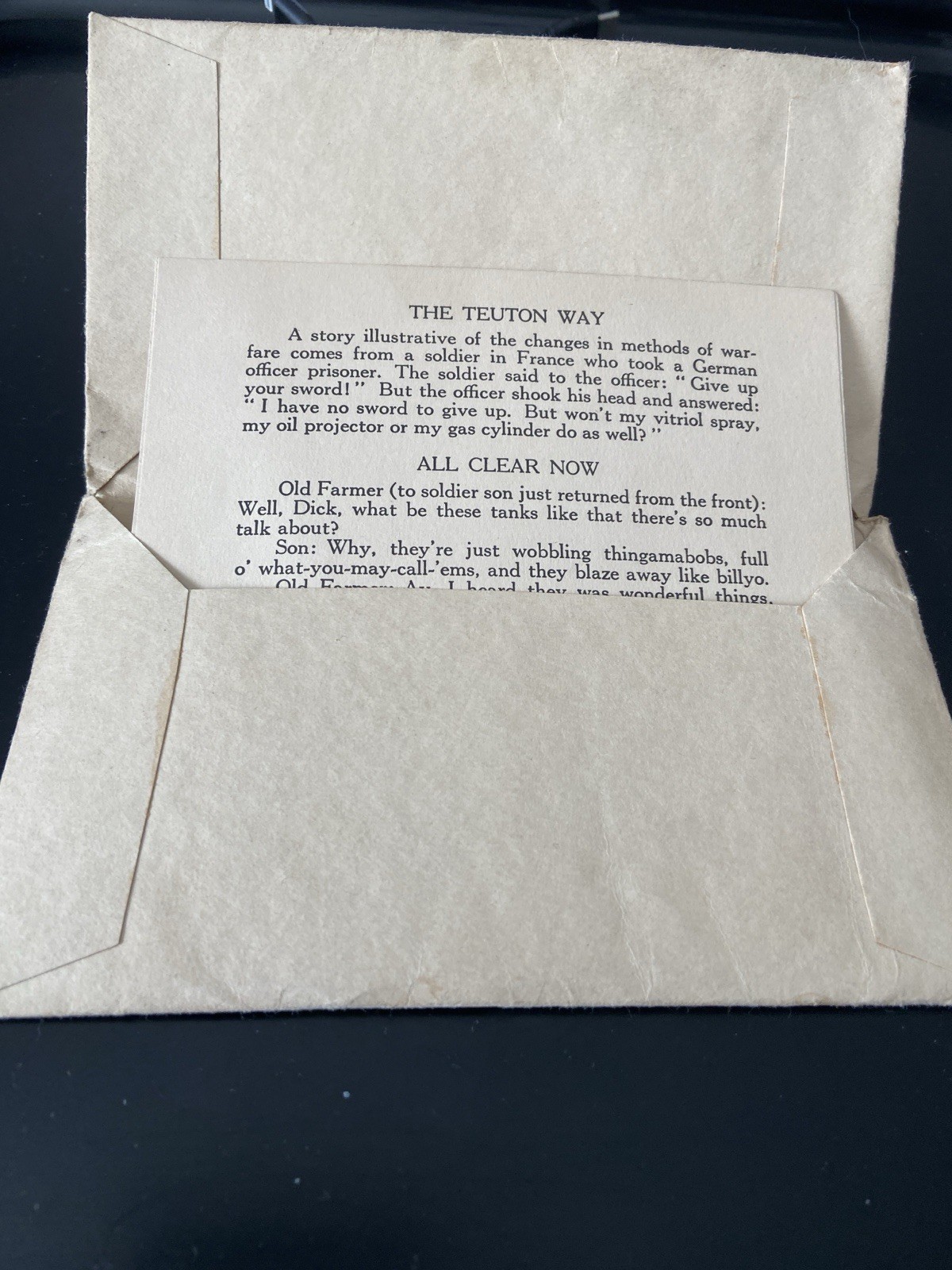WWI “Soldier Stories” a Collection of Short Stories for the Field Soldier; VF