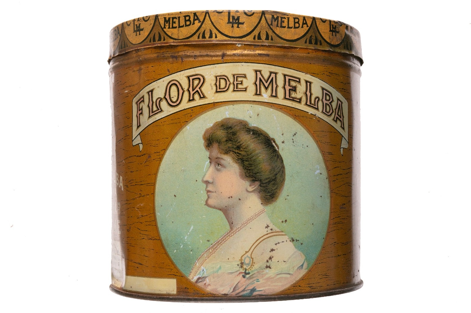 Rare 1920s “Flor de Melba Colonial” litho humidor 50 cigar tin in fair cond