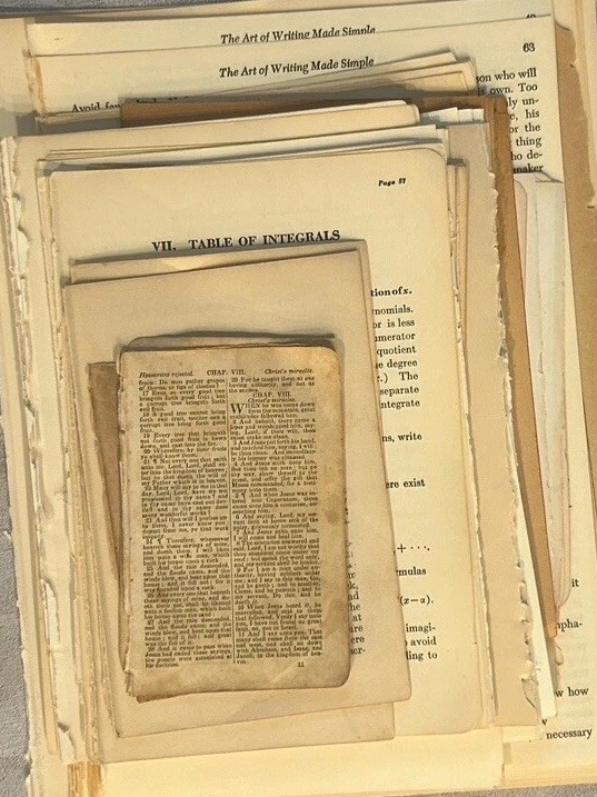 100 Vintage Aged Book Pages Old Paper Ephemera Lot junk journal collage craft