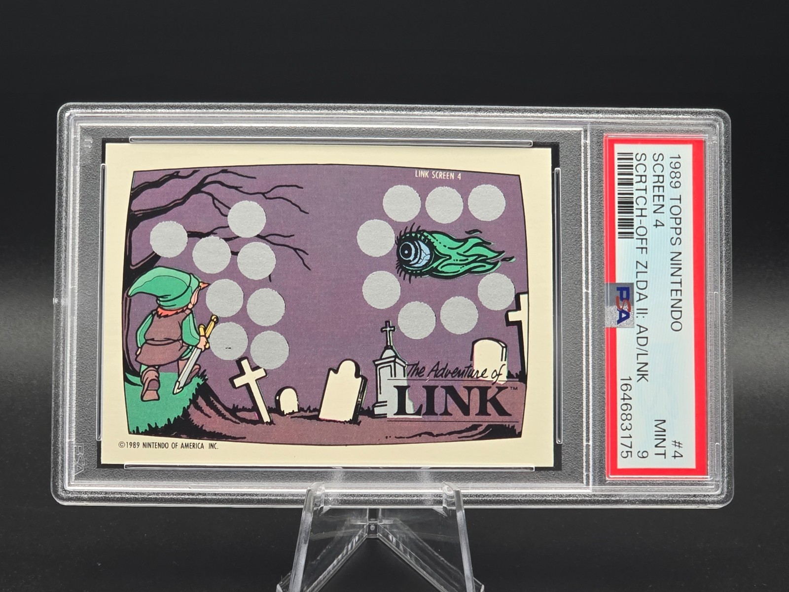 1989 Topps Nintendo ZELDA Adventure of Link Scratch Off Screen #4 PSA 9 Low Pop
