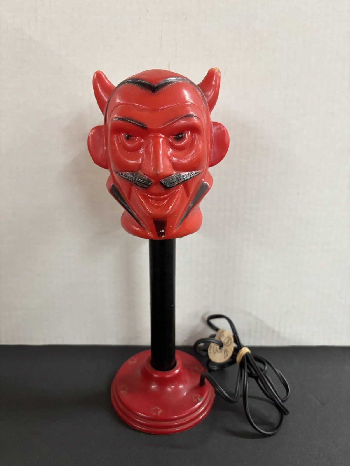 RARE Vintage Spook O Lite Halloween Devil Peerless Blow Mold Candlestick Works
