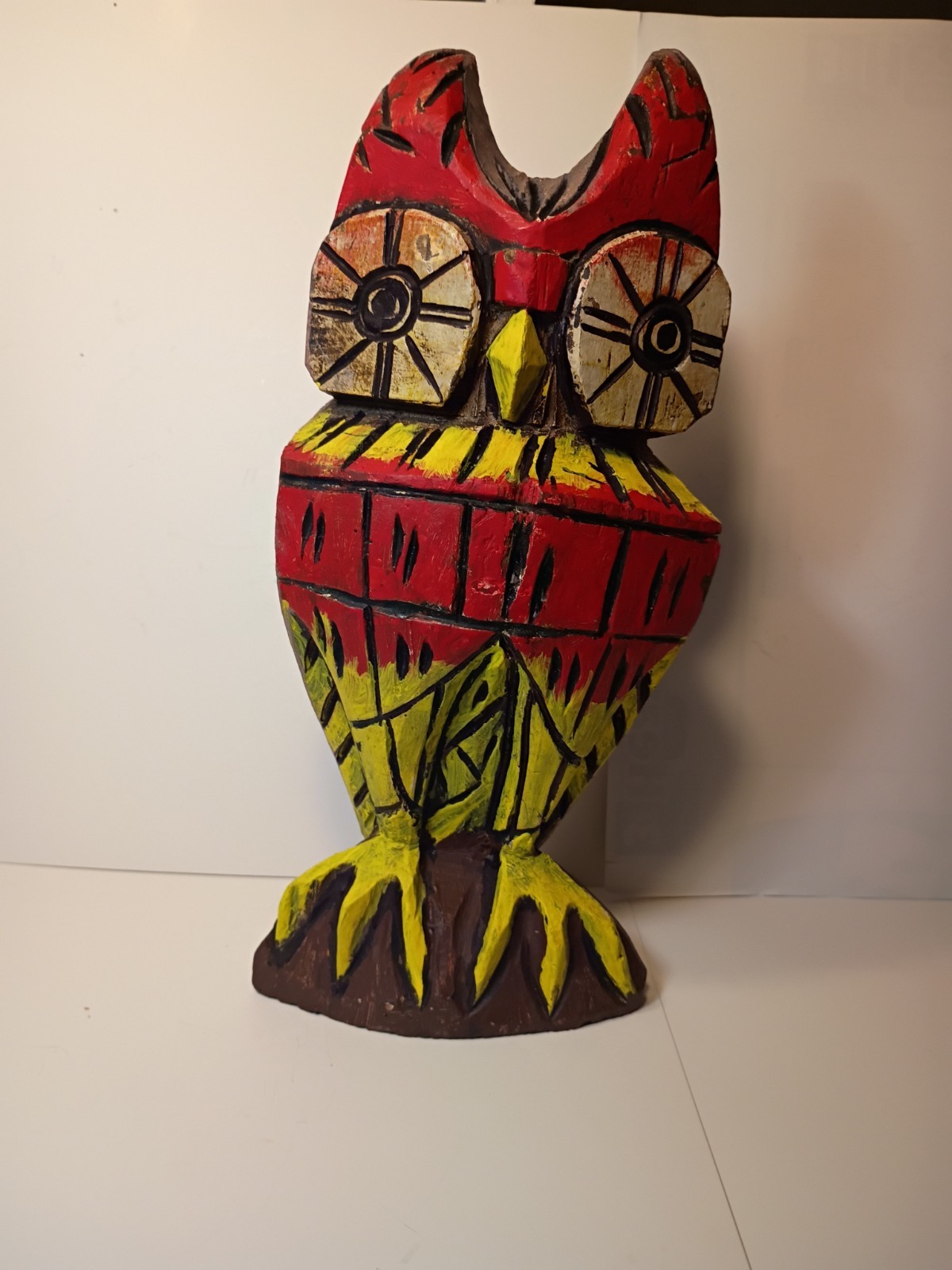 🔥Vintage Mid Century Mexican Handcrafted Wooded Owl Folk Art 🔥