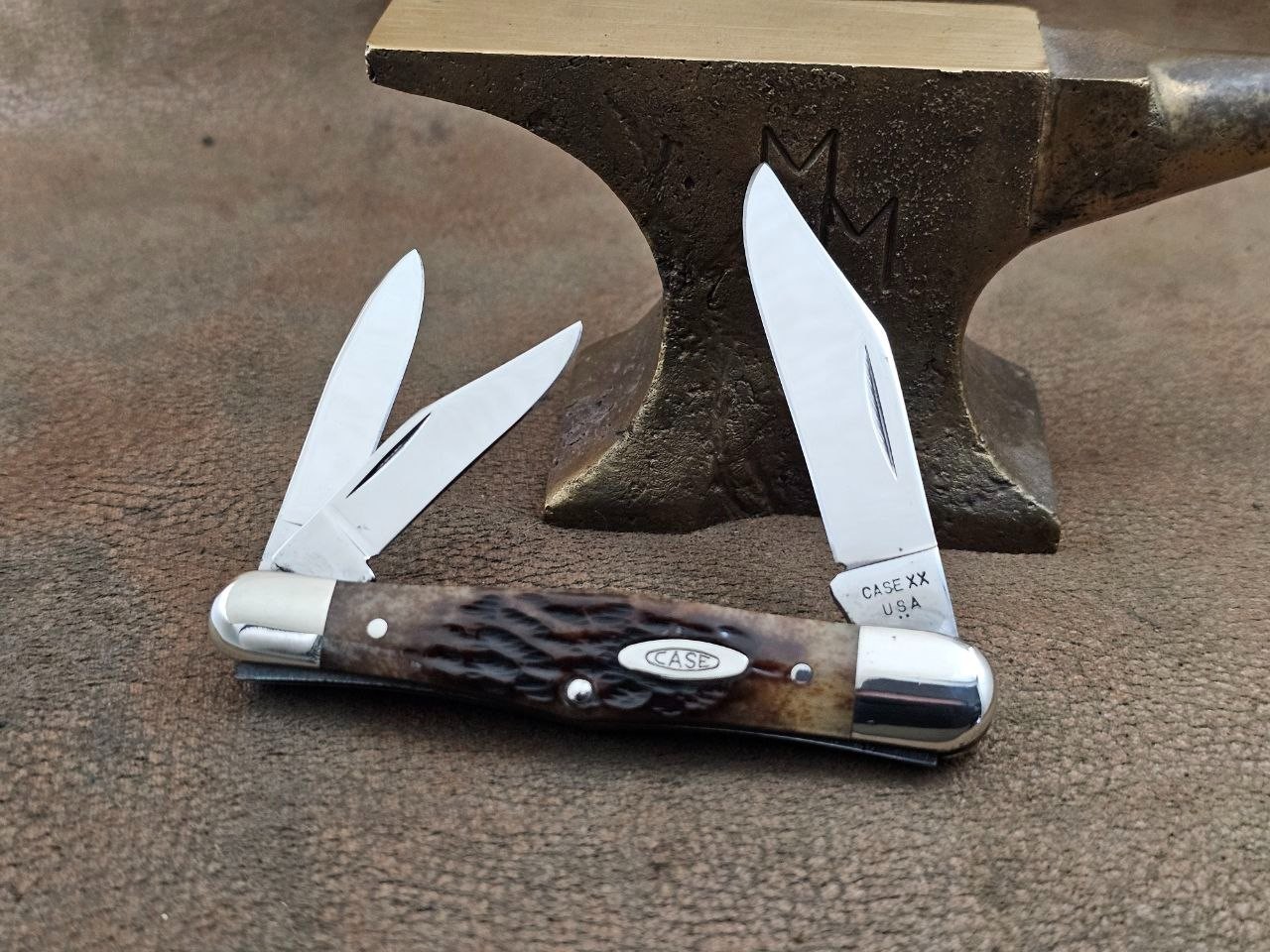 Vintage 1978 Case XX USA 2 dot 6383 swell center whittler pocket knife unused