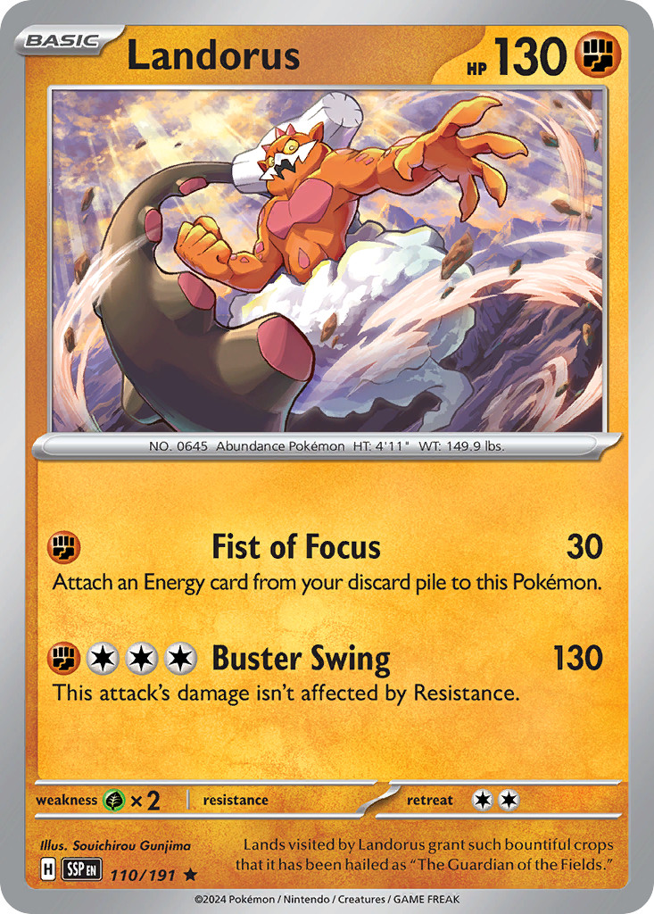 LANDORUS R REVERSE HOLO 110/191 SURGING SPARKS POKEMON NM/M