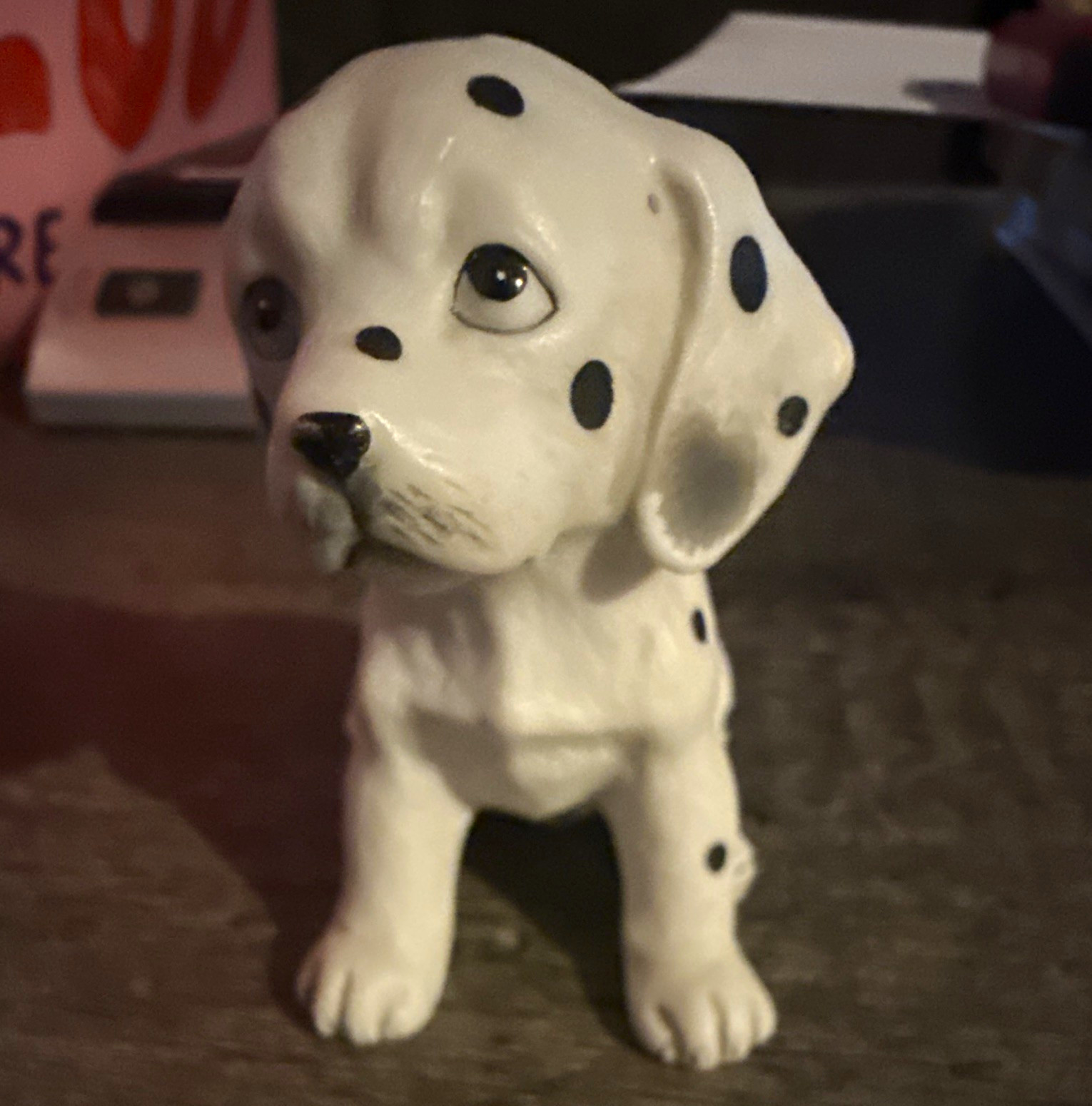 Dalmatian Puppy Dog Figurine White with Black Spots Dalmatian Breed