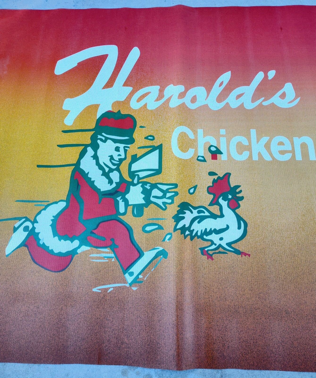 Vintage Harold’s Chicken Restaurant Banner 42”x 114\