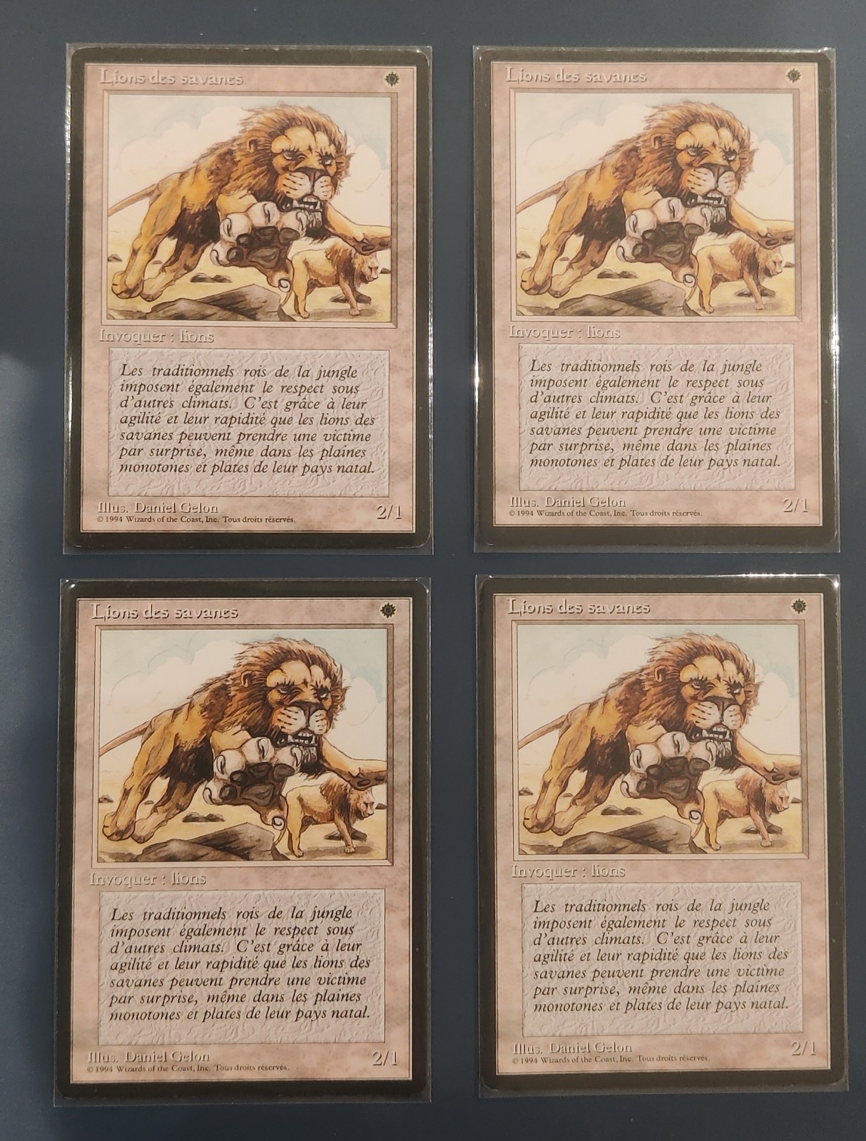 MTG Magic - 4x Savannah Lions (1994 Fbb - French Limited)