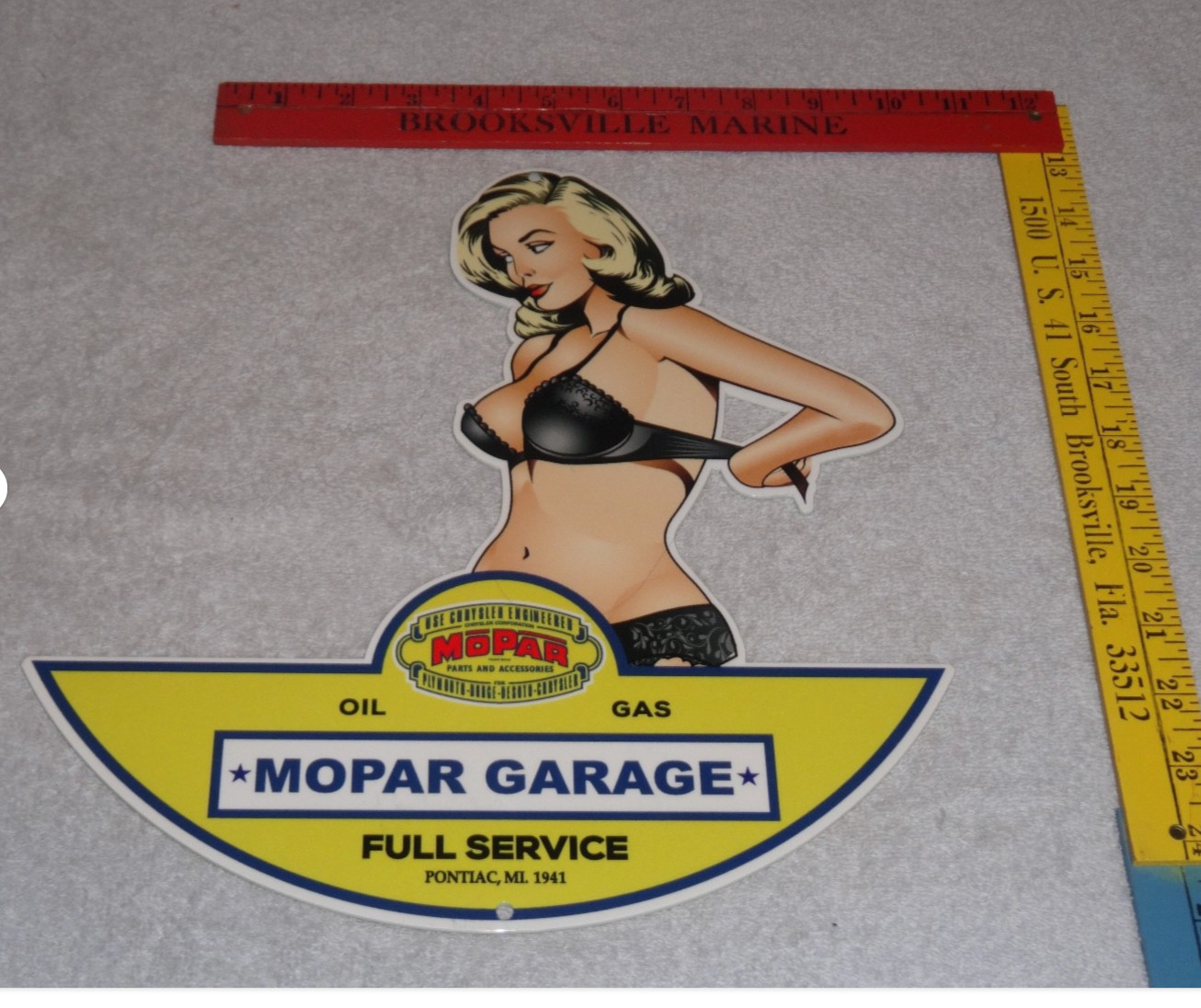 VINTAGE CHRYSLER MOPAR FULL SERVICE GARAGE WOMAN 12