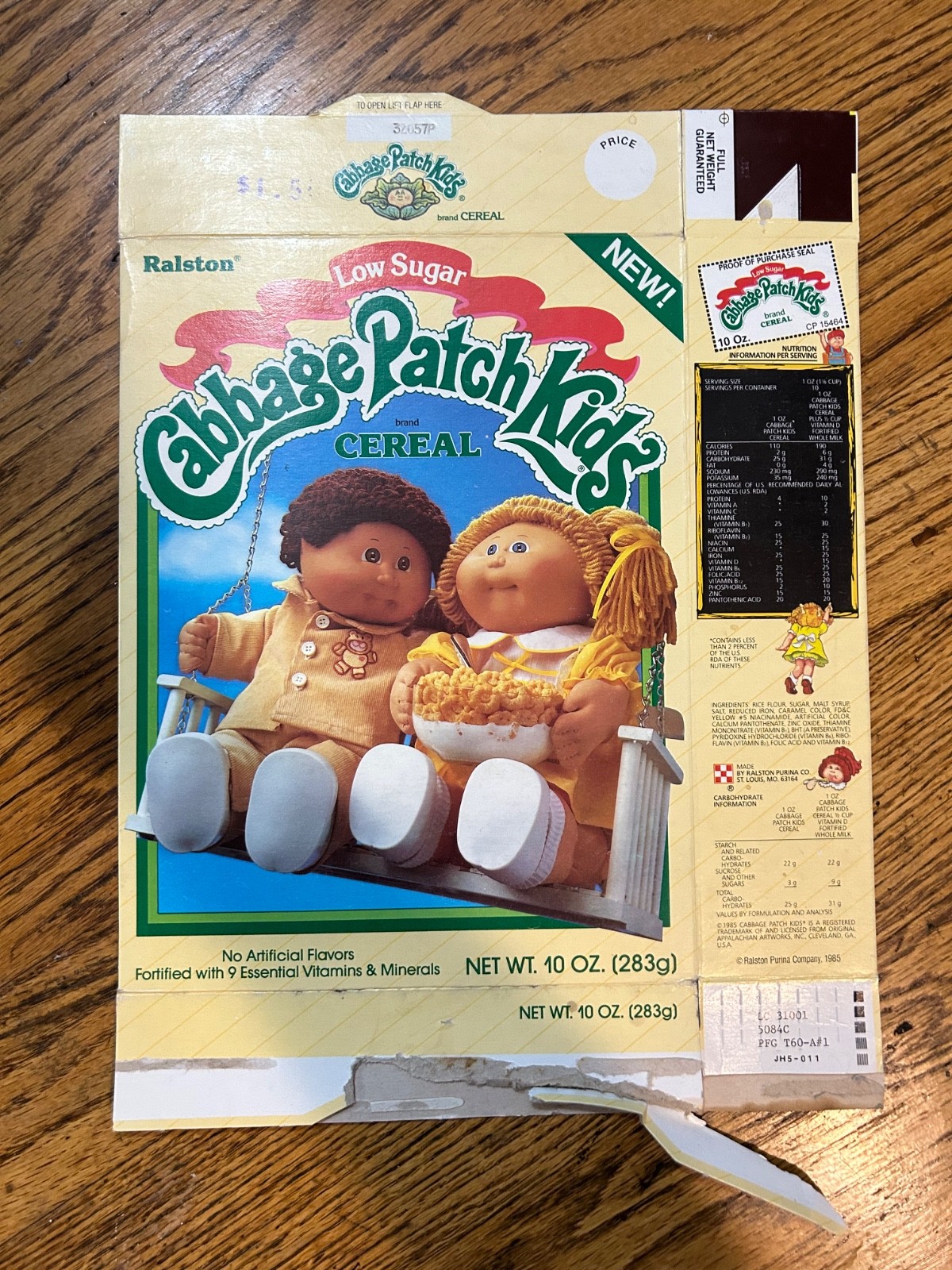 Ralston Cabbage Patch Kids Cereal Box 1985 