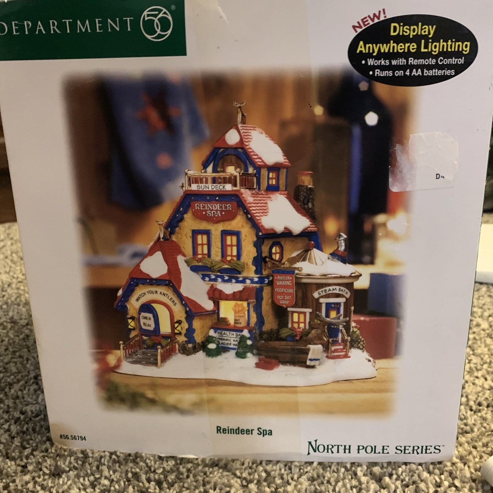 2005 Dept 56 Reindeer Spa 56794 North Pole Series Lighted House Christmas 