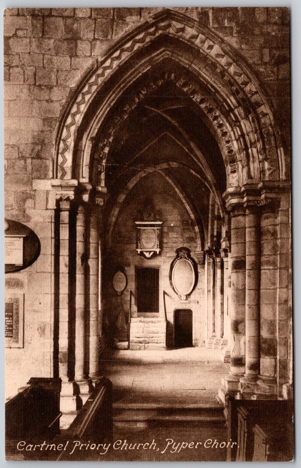 Cartmel Priory Church Pyper Choir Frith\'s Series RPPC Vintage Postcard