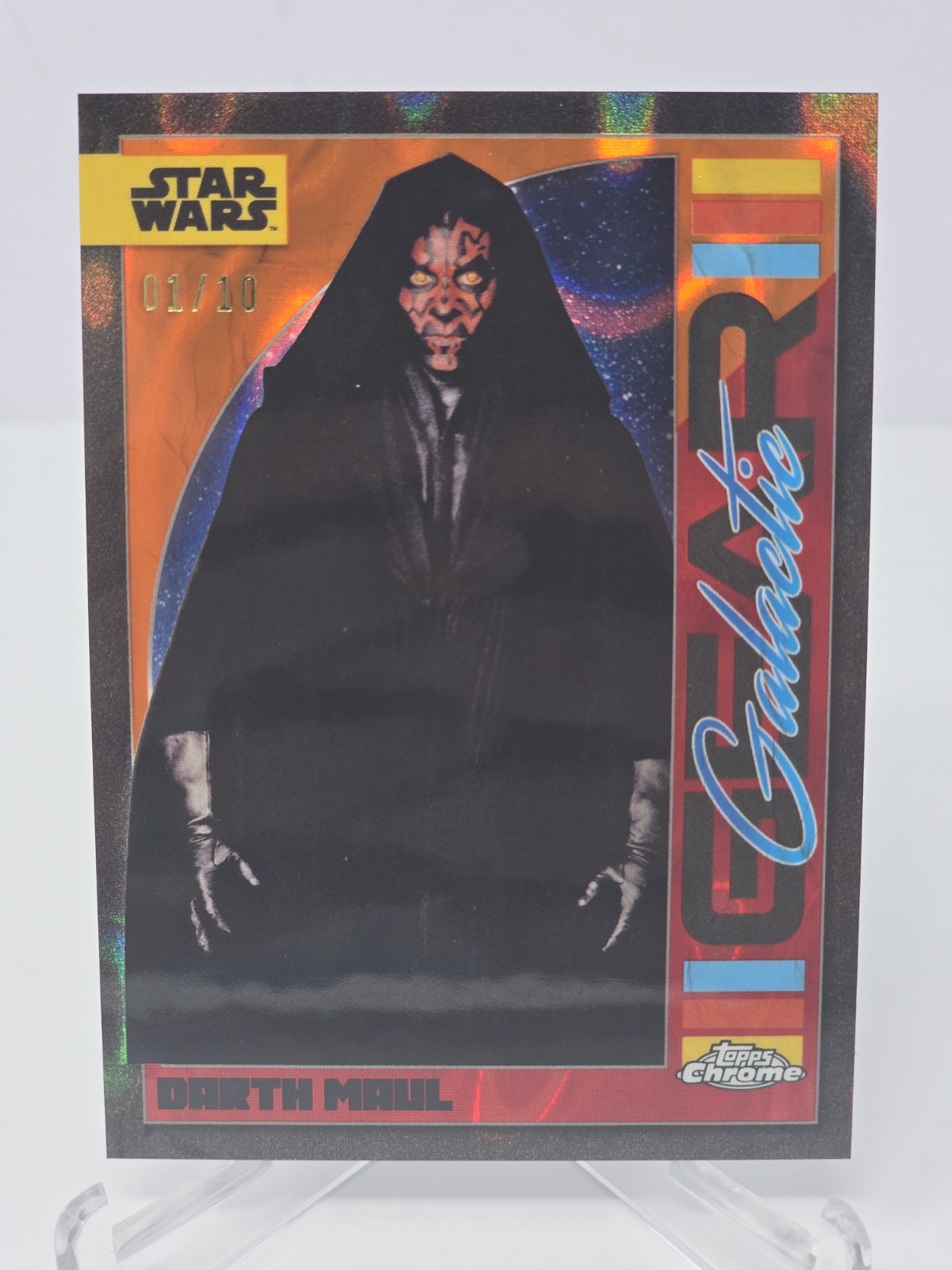 2024 Topps Chrome Star Wars Darth Maul Galactic Gear Orange /10 GG-8 01/10