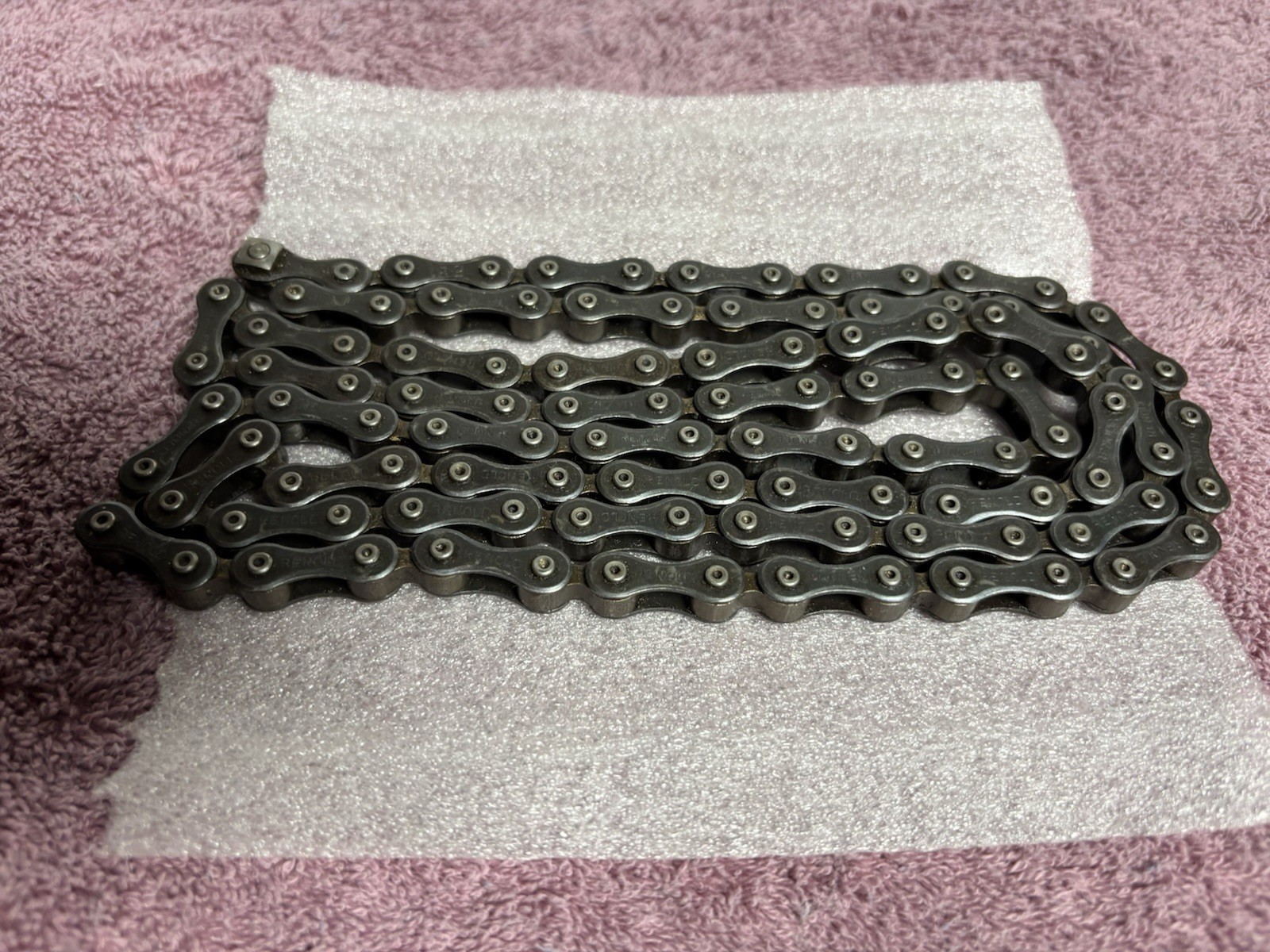 ANTIQUE 1890'S / 1900'S CIRCA 54 LINK 1 PITCH 3/16 BICYCLE BLOCK CHAIN