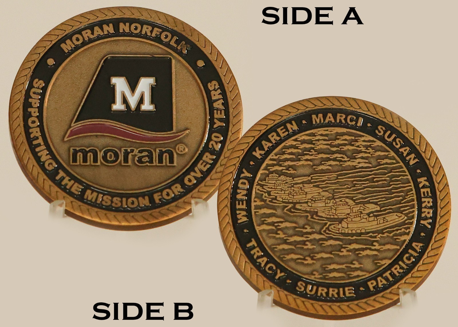 Moran Norfolk 20 Years Mission Support Challenge Coin  3#B