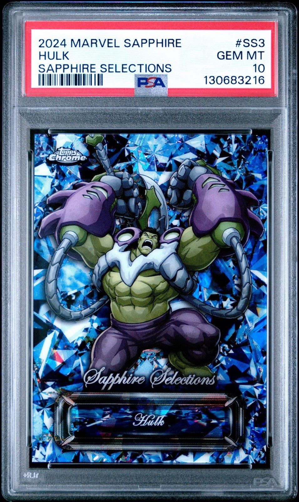 Topps 2024 Marvel Sapphire Hulk Sapphire Selections SS-3 PSA 10 Gem Mint