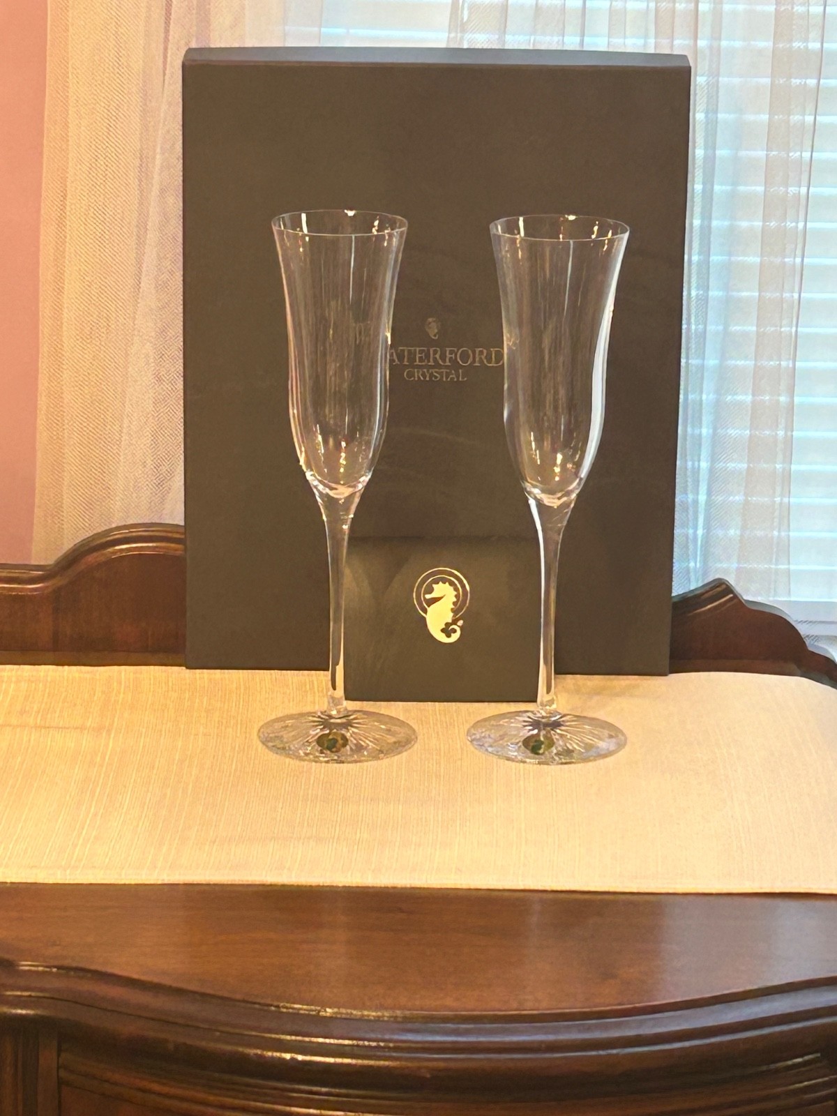 Light Champagne Toasting Flutes Verre Discontinued by Waterford