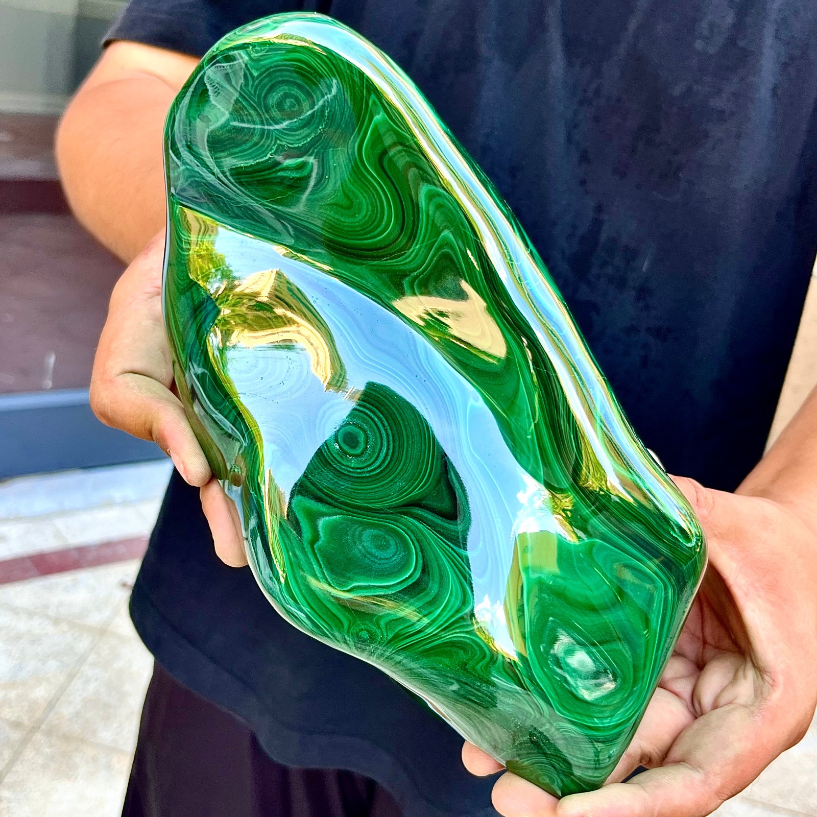 6.89LB Natural glossy Malachite transparent cluster rough mineral sample