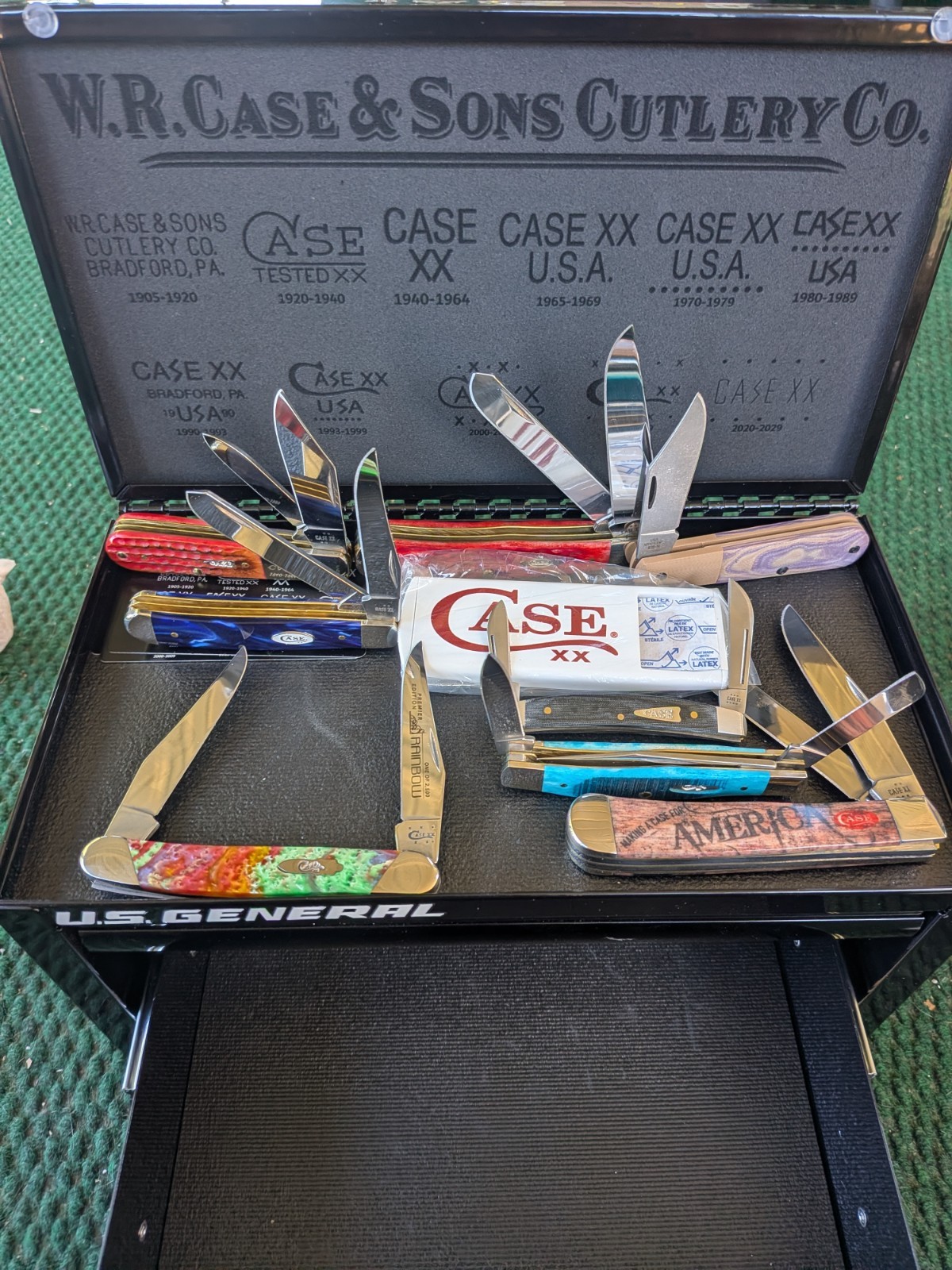 Lot Of 8 Case Knives And Case Miniature Us General Toolbox