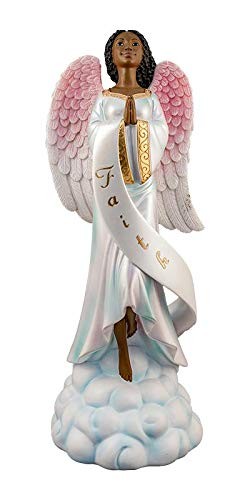 Ebony Treasures Faith Angel,Sculptures & Figurines, White