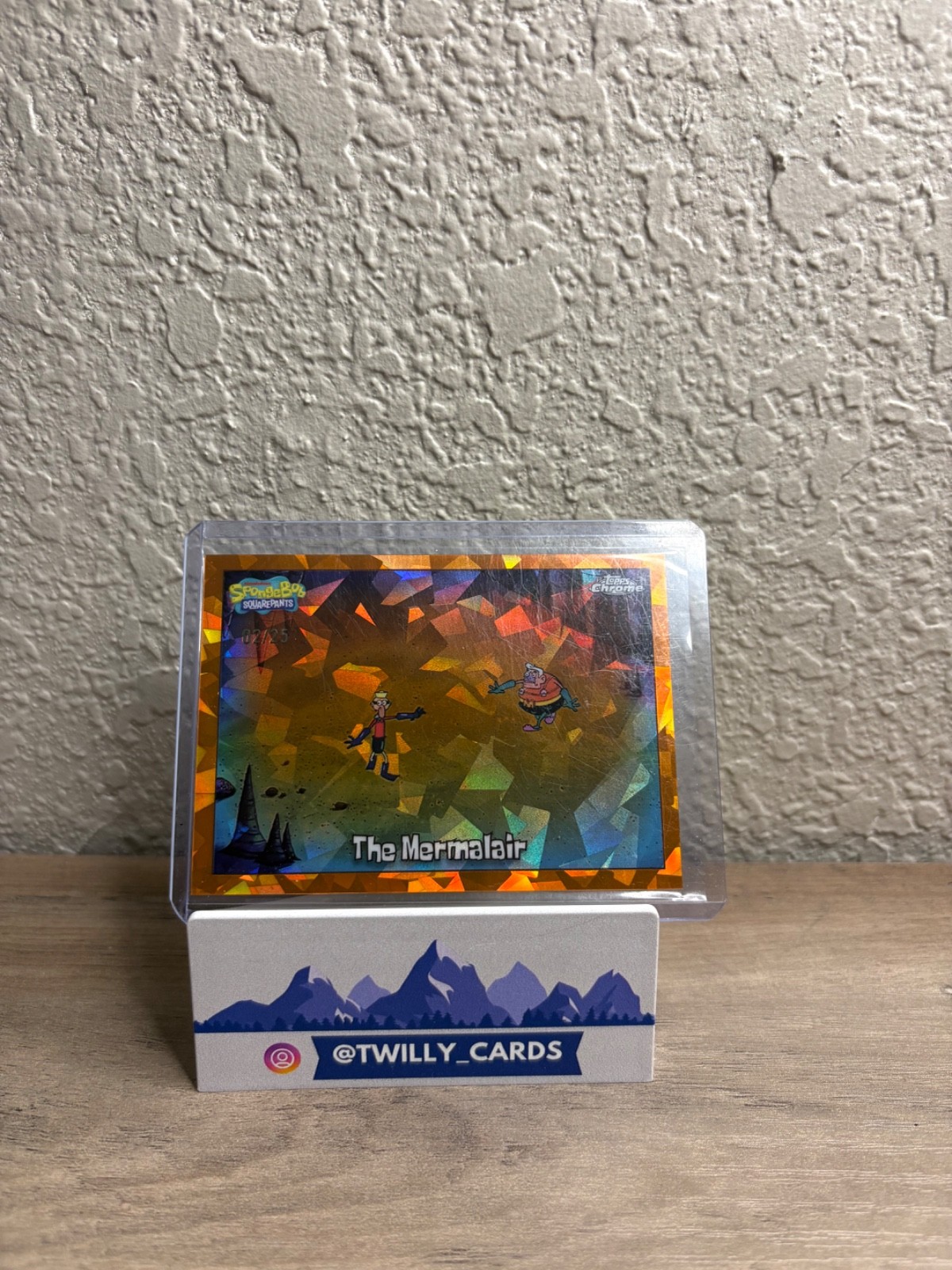 2025 Topps Chrome Sapphire  Spongebob - The Mermalair Orange Sapphire /25