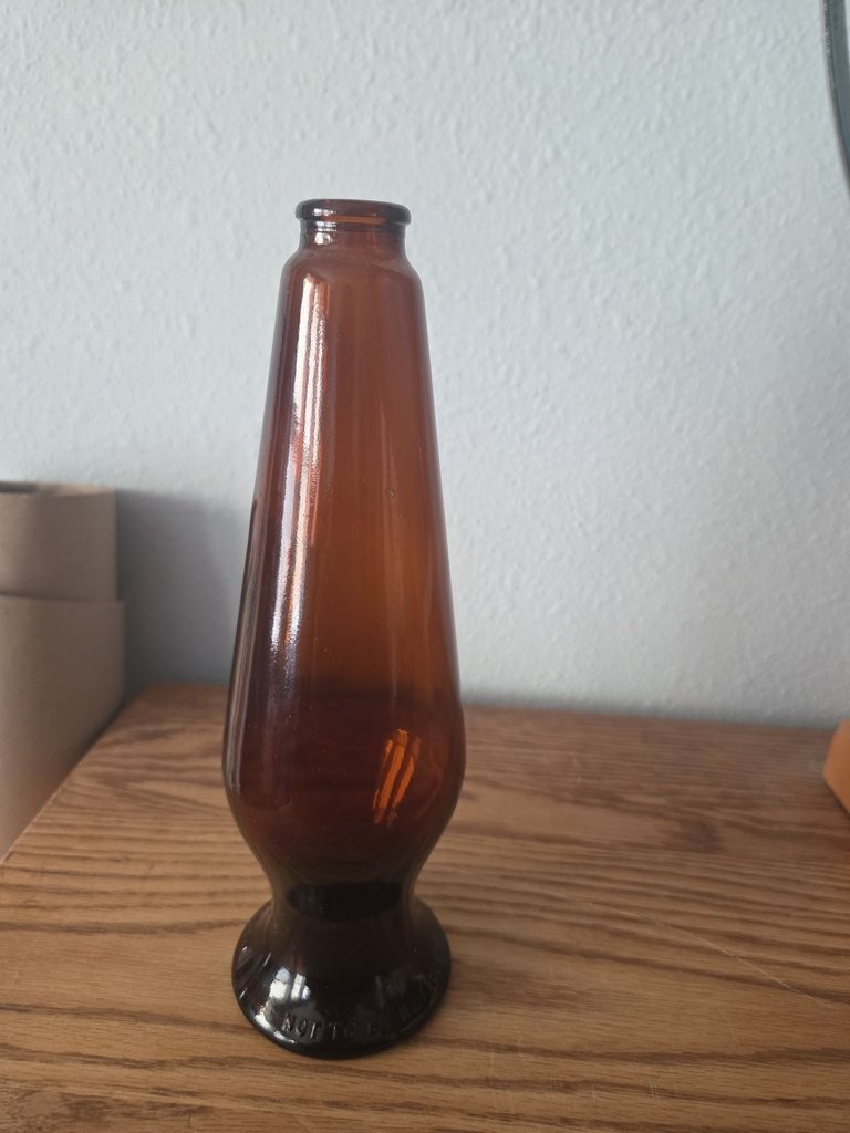 Vintage Brown Glass Bottle with Embossed Base