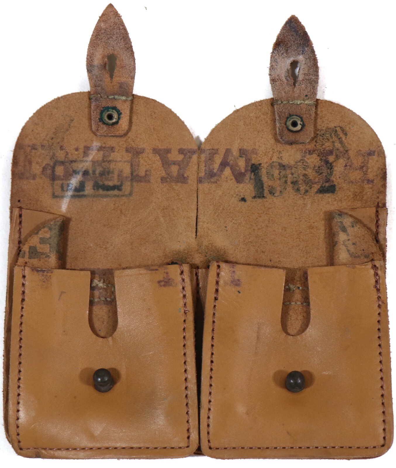 Authentic French Military Military Mas 49/56 Leather Ammo Pouch Magazine Rifle