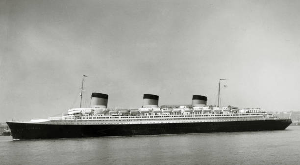 The French liner Normandie pictured at sea in 1930 OLD PHOTO