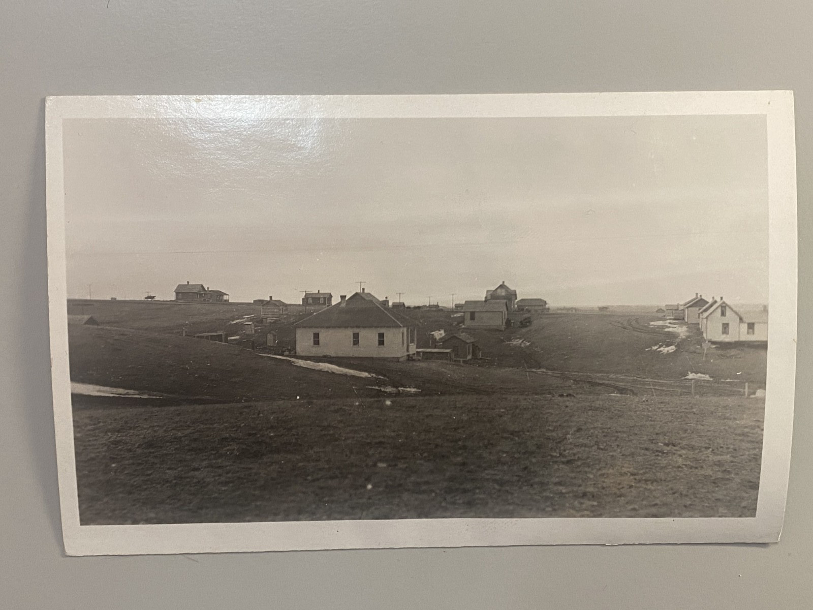 Terry Montana RPPC Postcard Prairie County Vtg Prairie Town View Houses 1910s