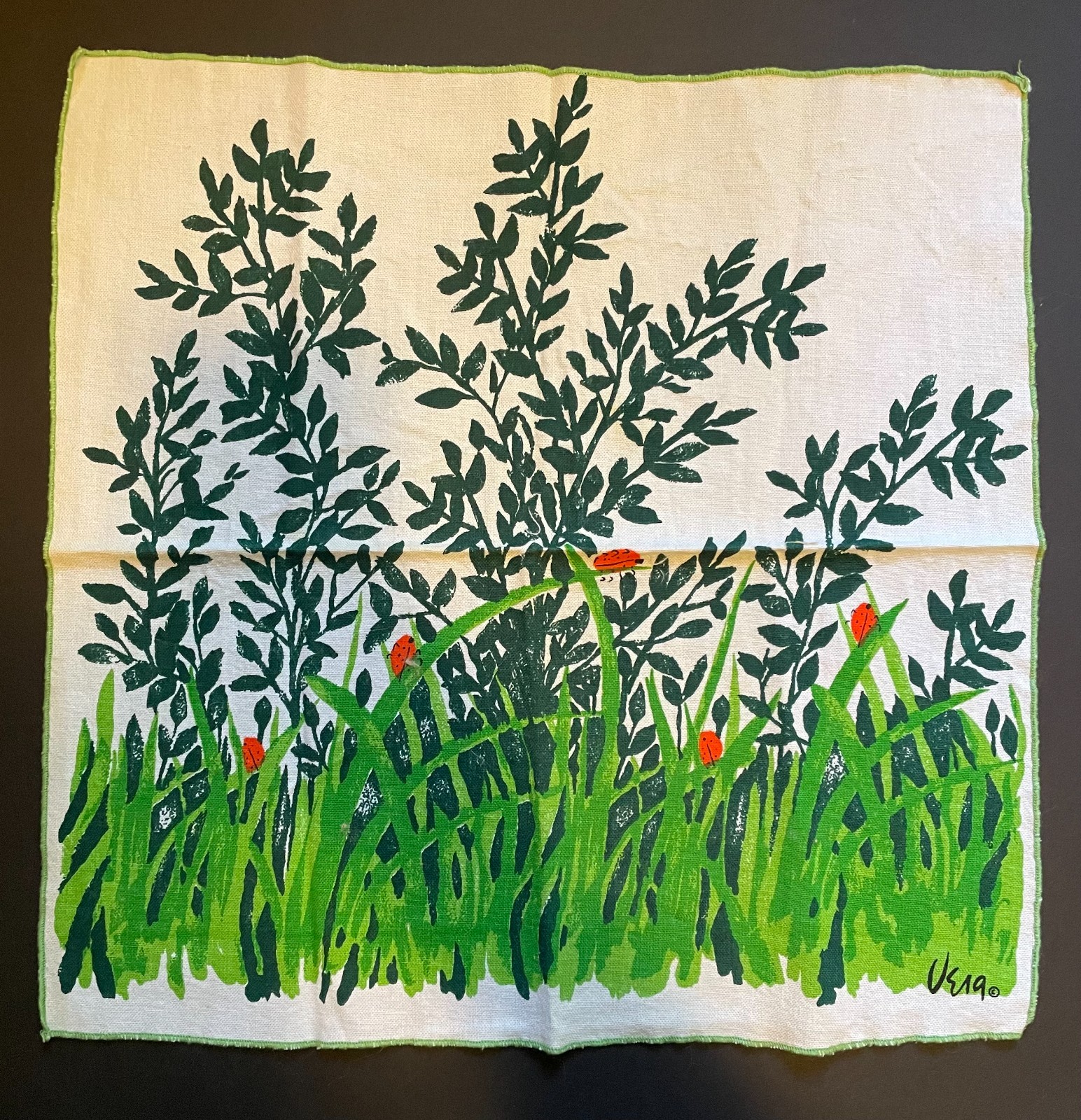 Vintage Vera Neumann 4 Napkins Set MCM Ladybug Design (not ladybug logo)