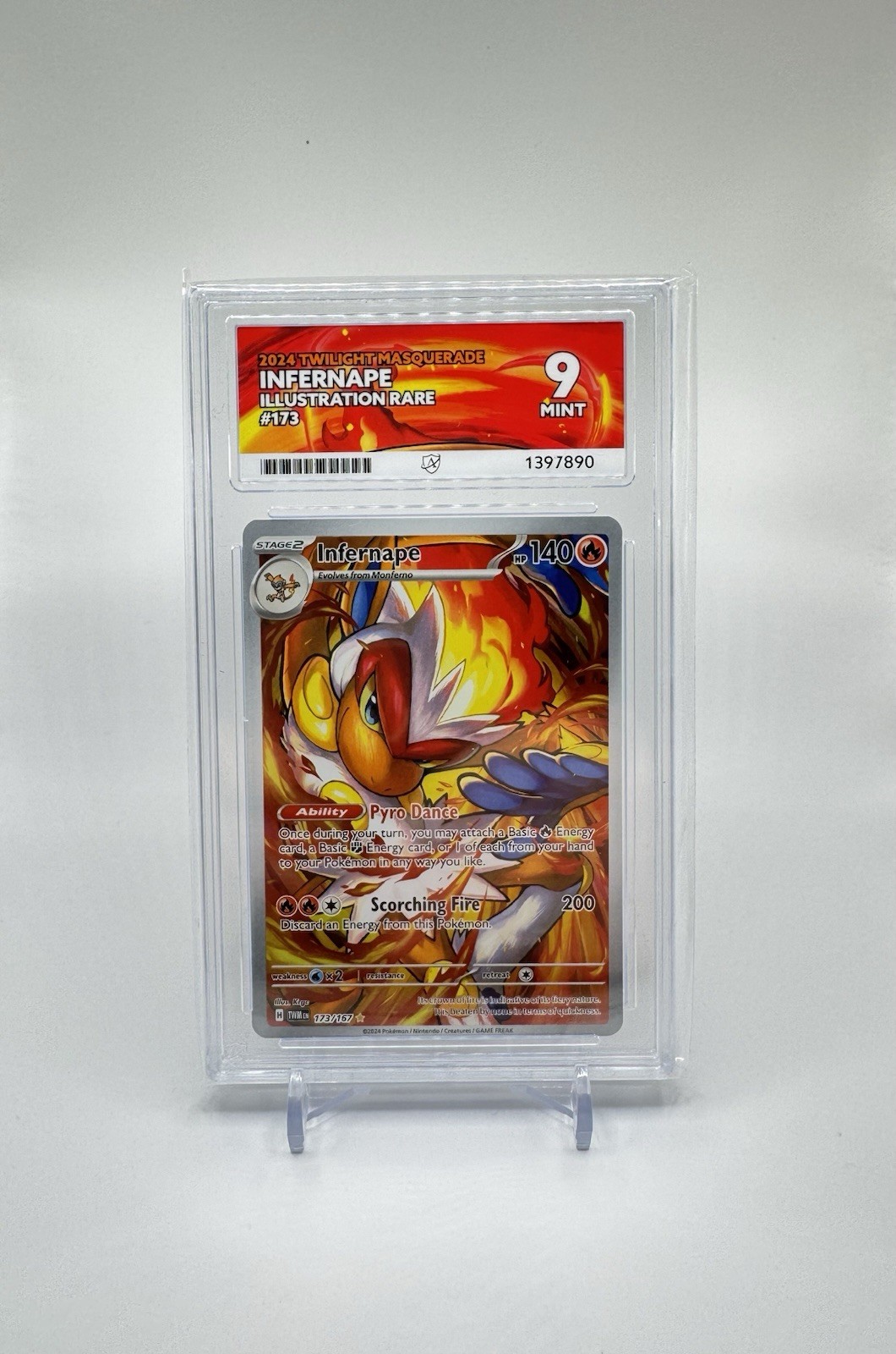 Pokémon TCG Infernape Holo Illustration Card Twilight Masquerade 173/167 ACE 9