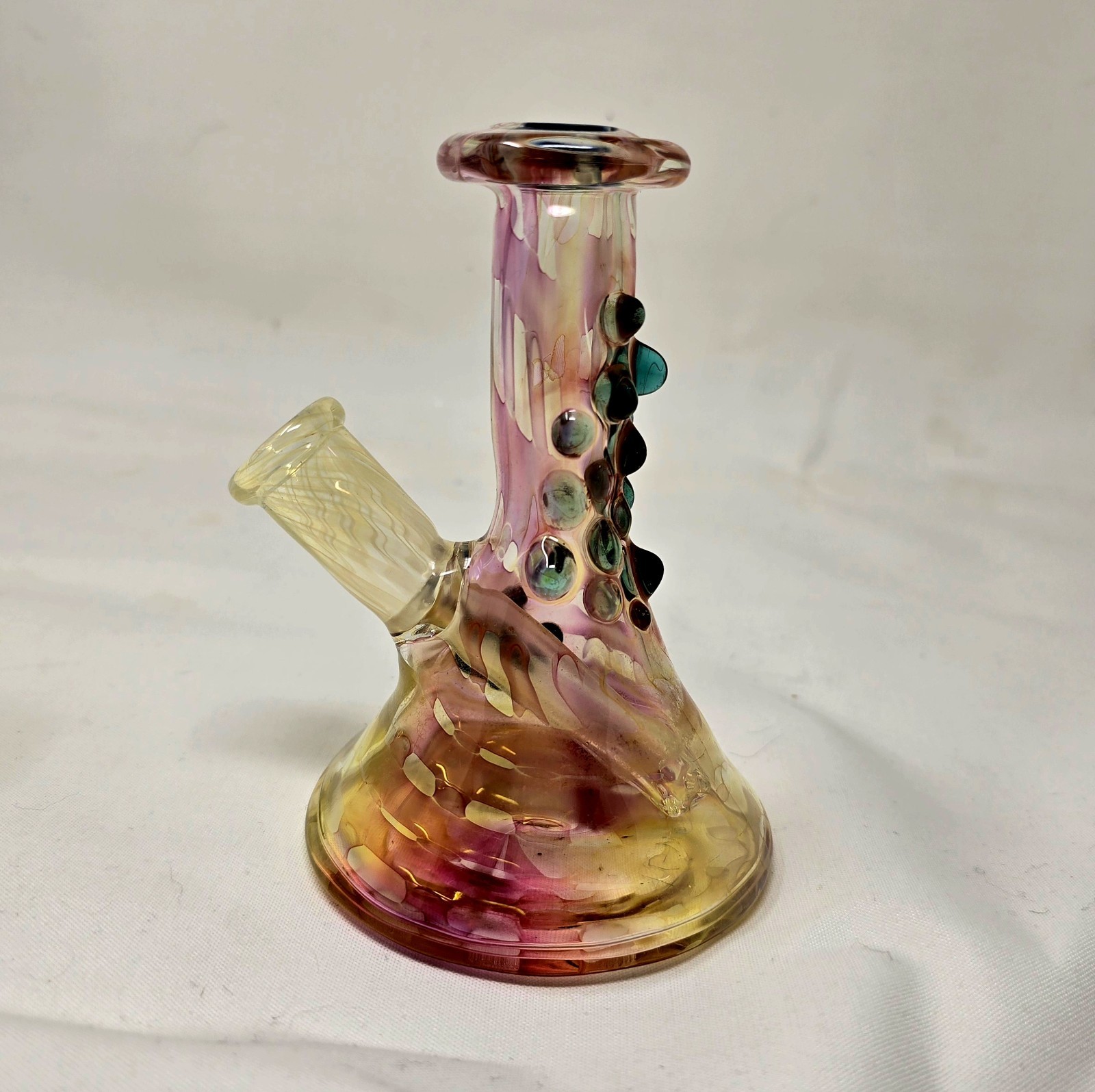 Glass Wizard Fumed Borosilicate Beaker Rig 14mm Gold Silver 5-Hole Diffuser
