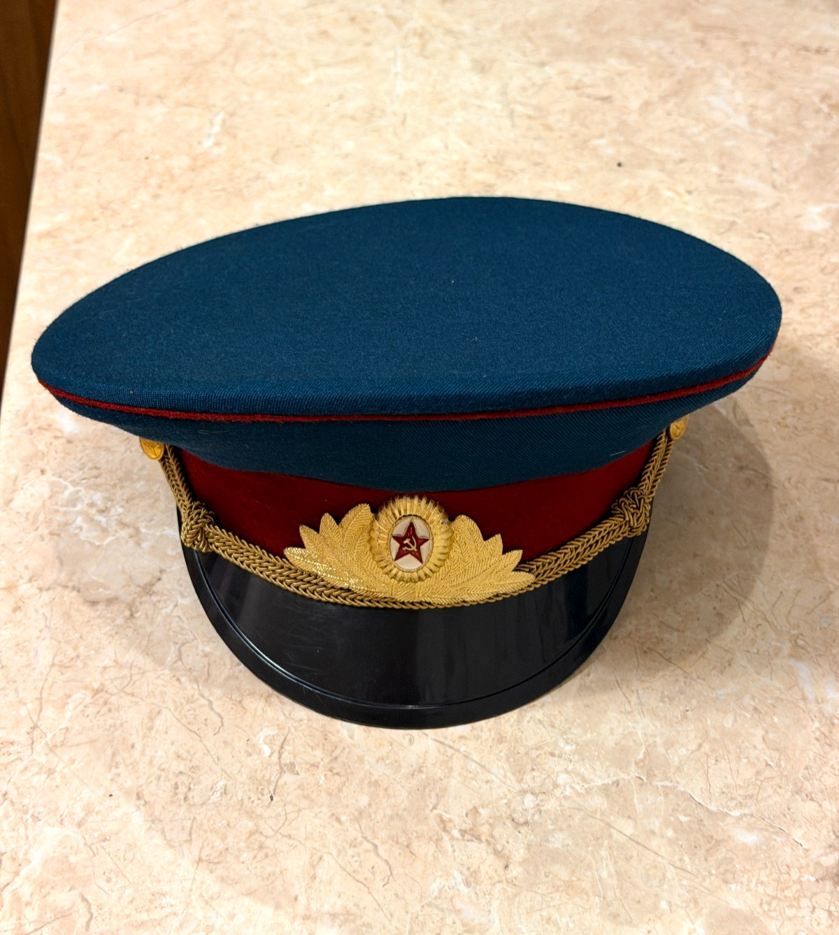 Vintage USSR Soviet Army Officer Peaked Visor Cap Hat Uniform 1988 Size 58 M