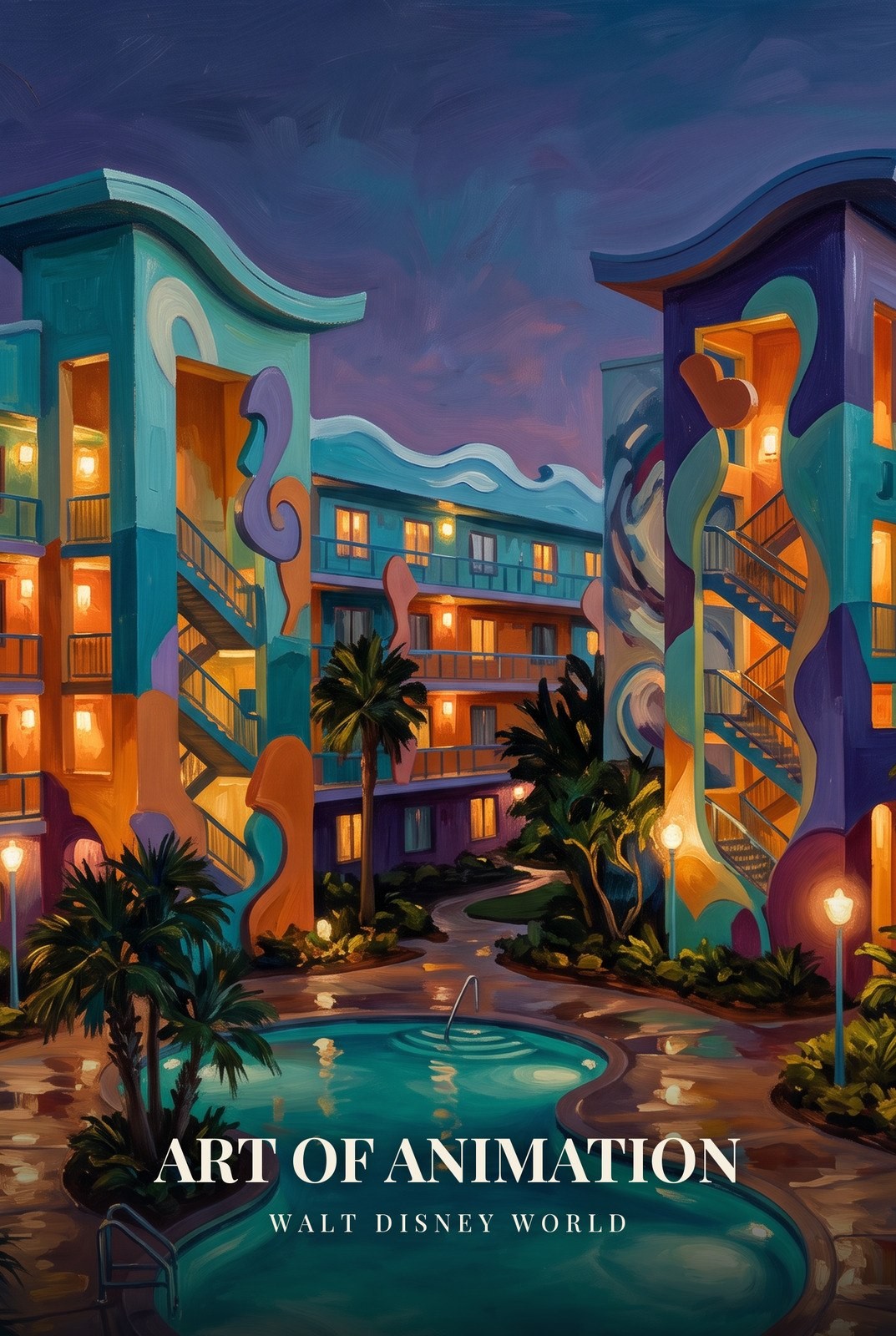 Art of Animation Resort Exterior Walt Disney World Resort Poster Print Wall Art