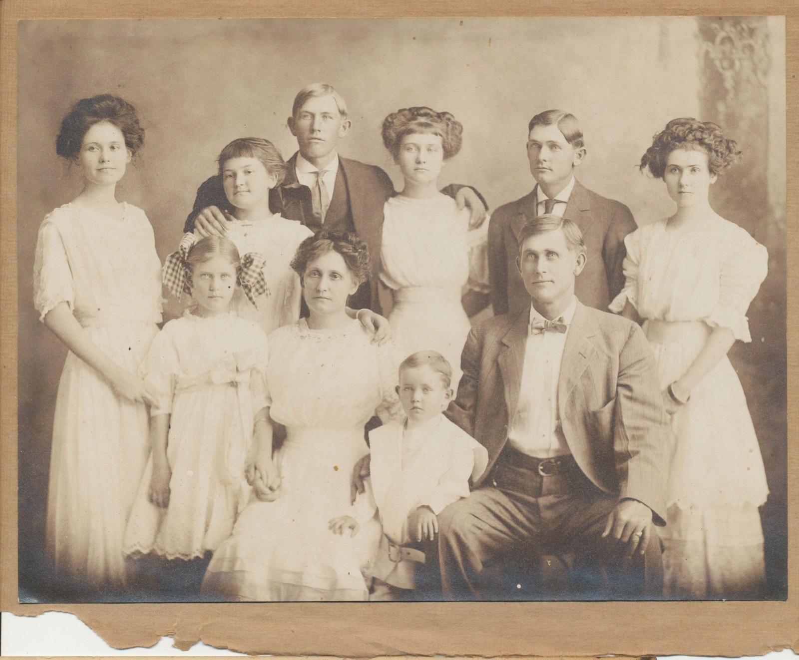 Large Edwardian Family Portrait Photograph c1910 Mounted Paper Photo