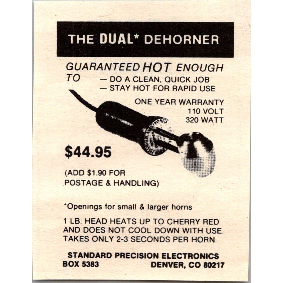 Standard Precision Electronics The Dual Dehorner Denver CO 1982 Ad SAJ6-M11