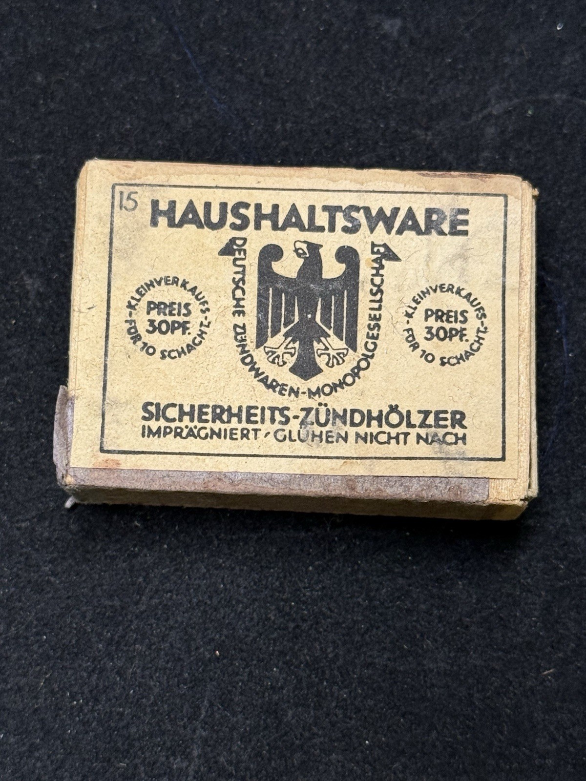 100% Genuine WWII Haushaltsware German Nazi Matches Box Full NOS Soldier Kit