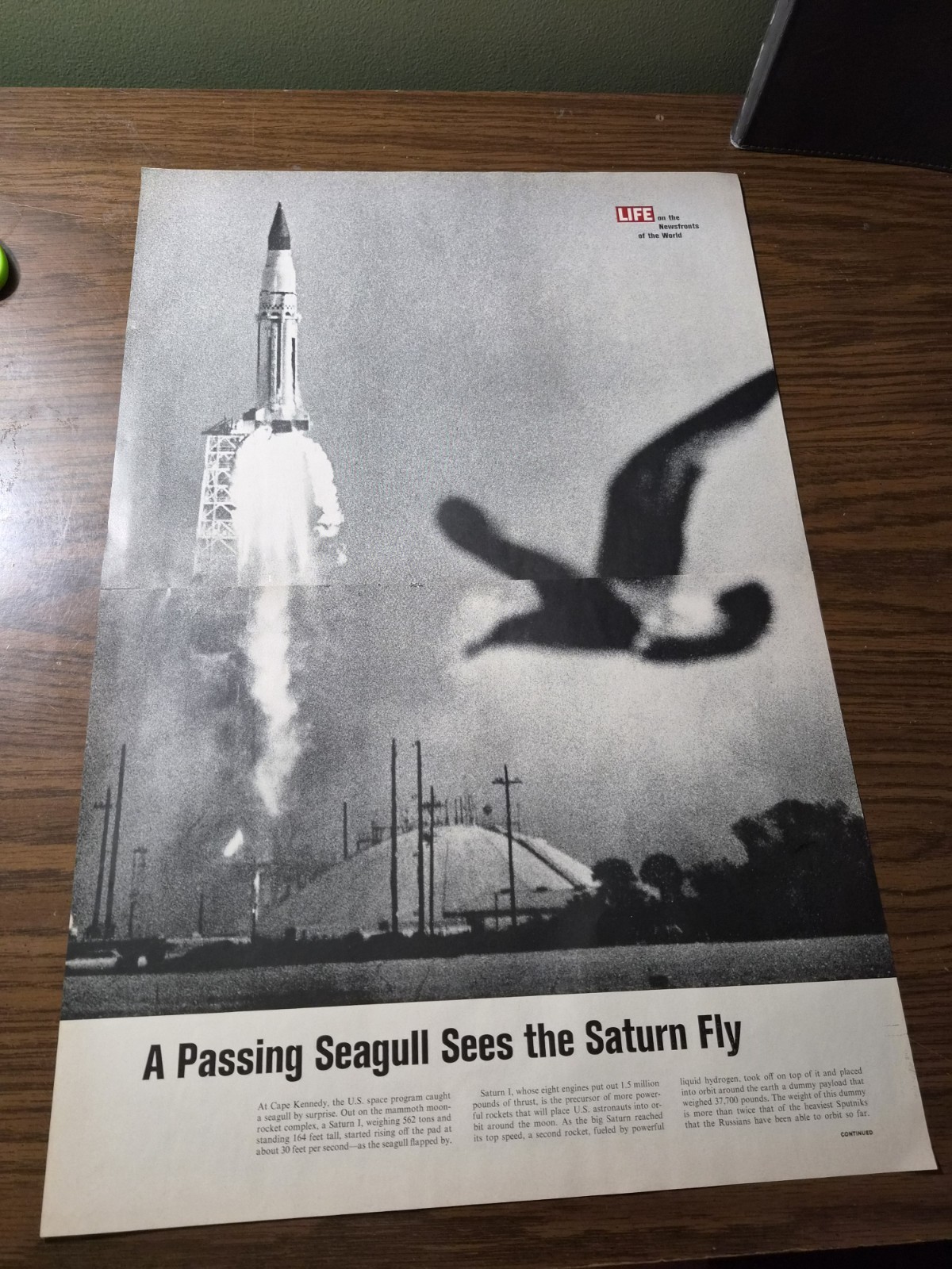 Saturn 1 NASA Vintage Original Print Ad 20x14 1964