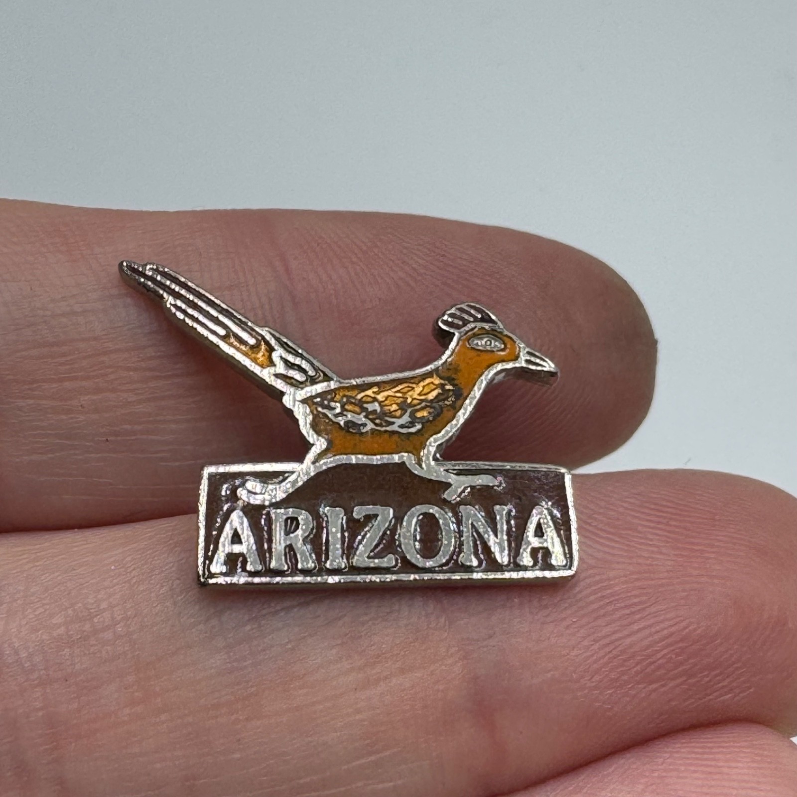 Vintage Arizona Roadrunner Souvenir Enamel Lapel Pin Souvenir Tourist