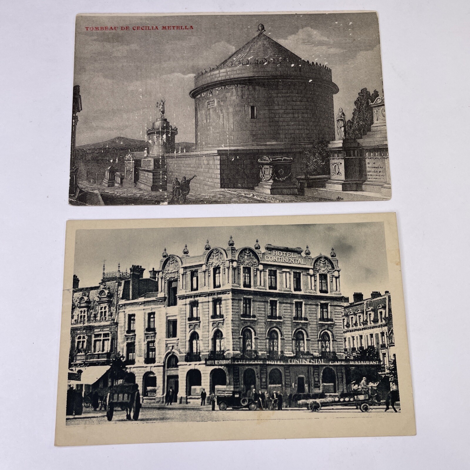Antique Tombeau de Cecilia Metella Rome Italy Postcard & Hotel Continental